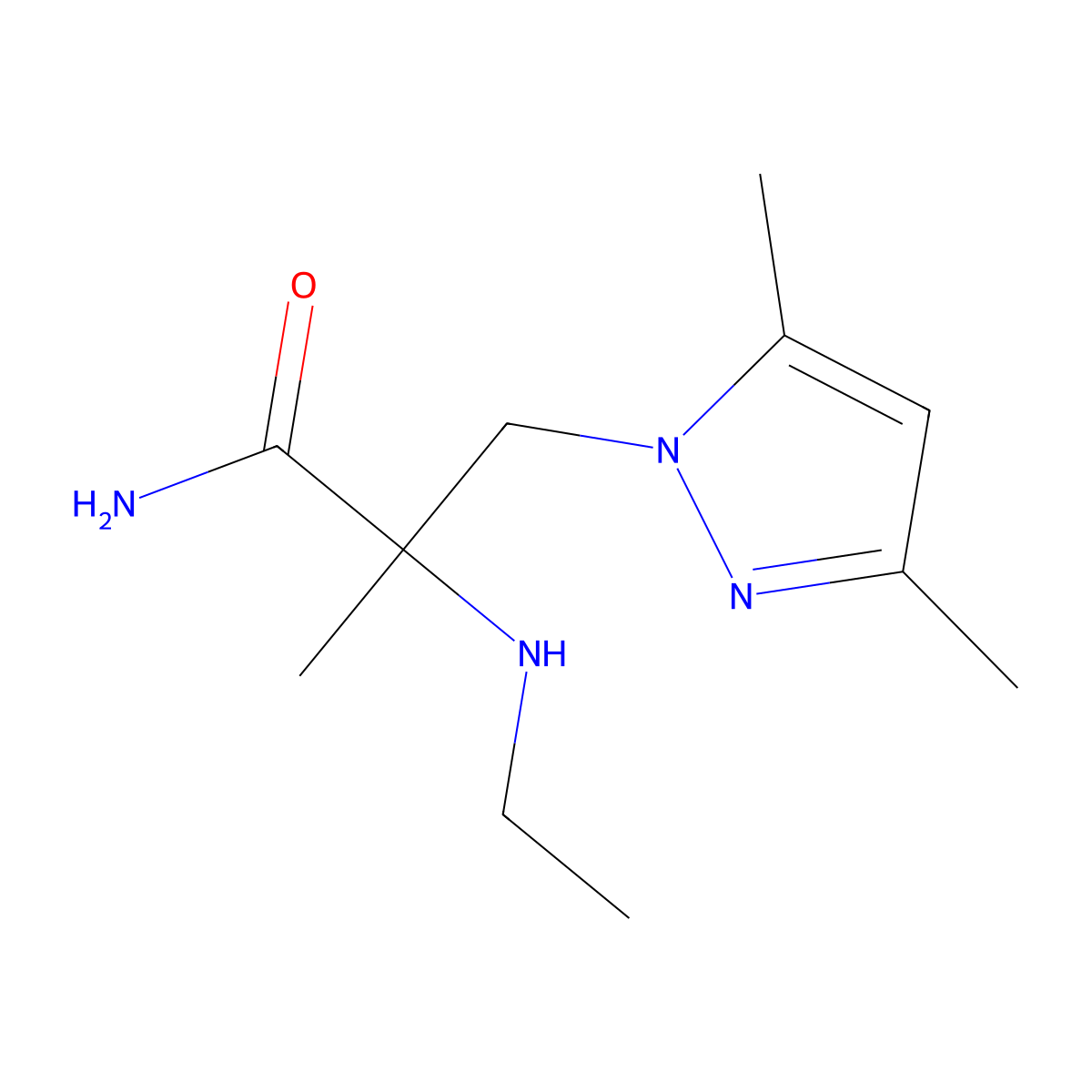 3-(3,5-Dimethyl-1h-pyrazol-1-yl)-2-(ethylamino)-2-methylpropanamide molecular structure, CAS 1248653-25-9