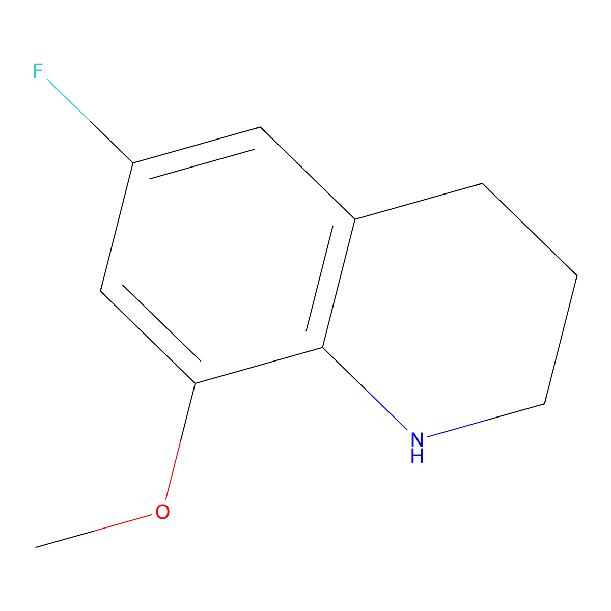 6-Fluoro-8-methoxy-1,2,3,4-tetrahydroquinoline molecular structure, CAS 1248655-03-9