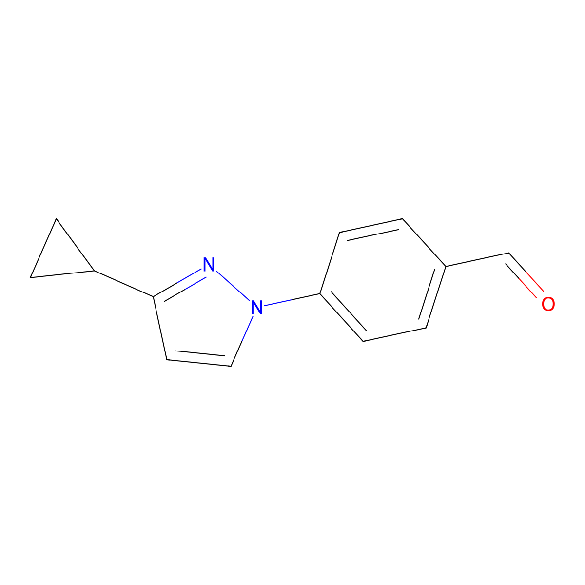 4-(3-cyclopropyl-1H-pyrazol-1-yl)benzaldehyde molecular structure, CAS 1248656-39-4