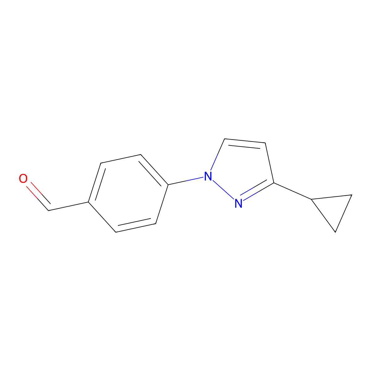 4-(3-cyclopropyl-1H-pyrazol-1-yl)benzaldehyde molecular structure, CAS 1248656-39-4
