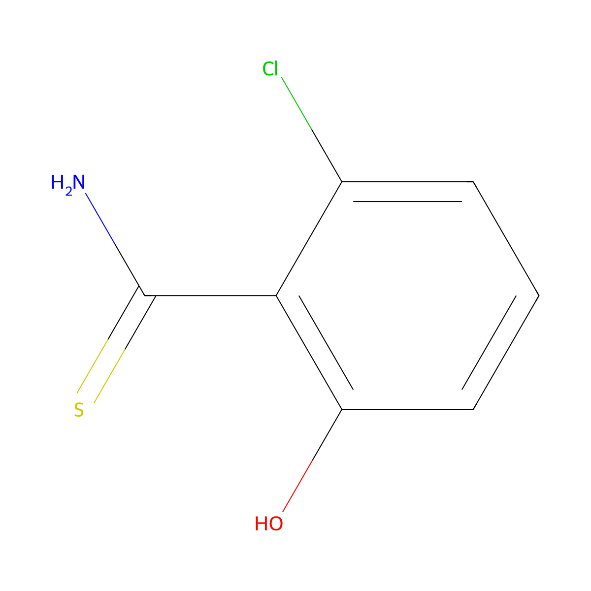 2-Chloro-6-hydroxybenzene-1-carbothioamide molecular structure, CAS 1248656-54-3