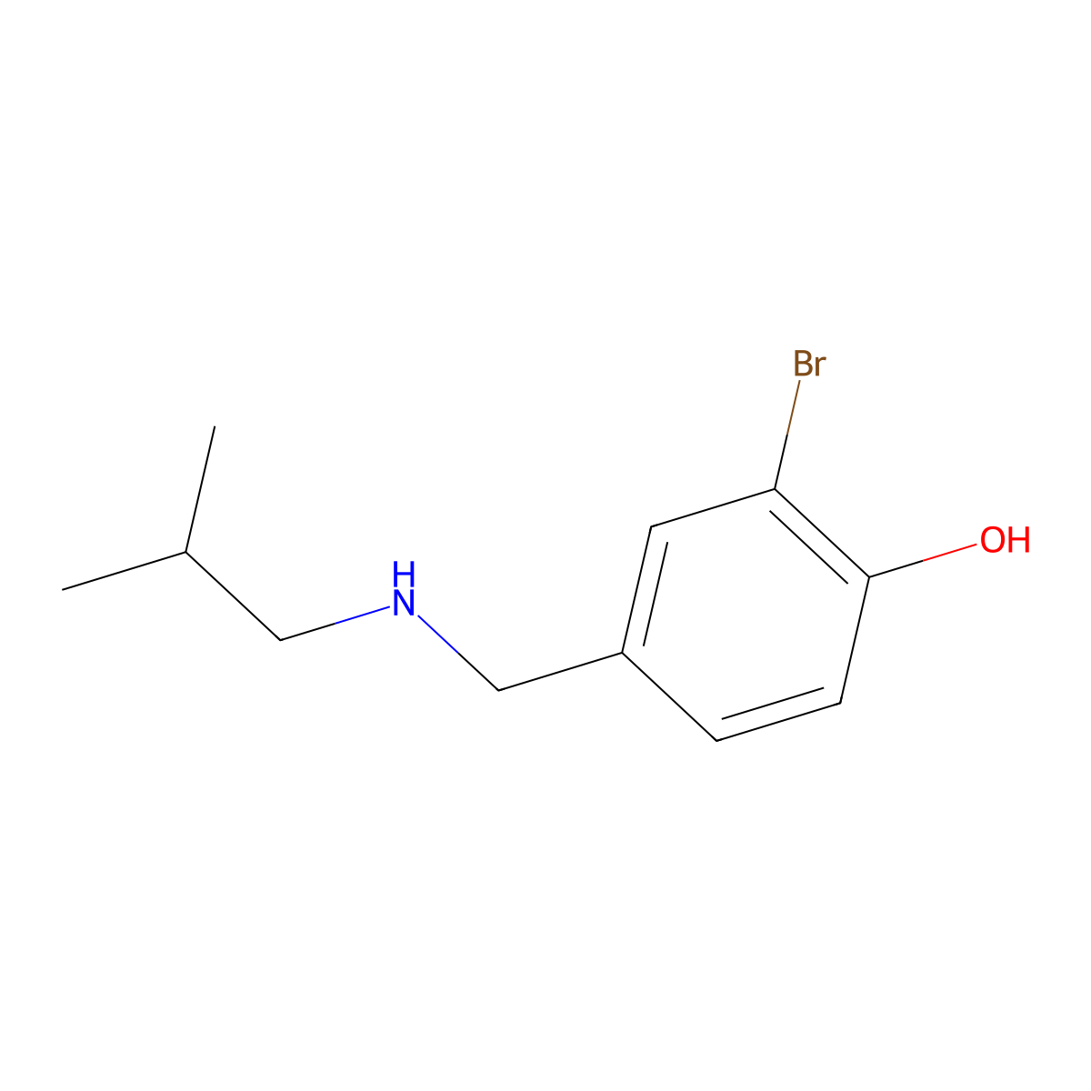 2-Bromo-4-((isobutylamino)methyl)phenol molecular structure, CAS 1248656-85-0