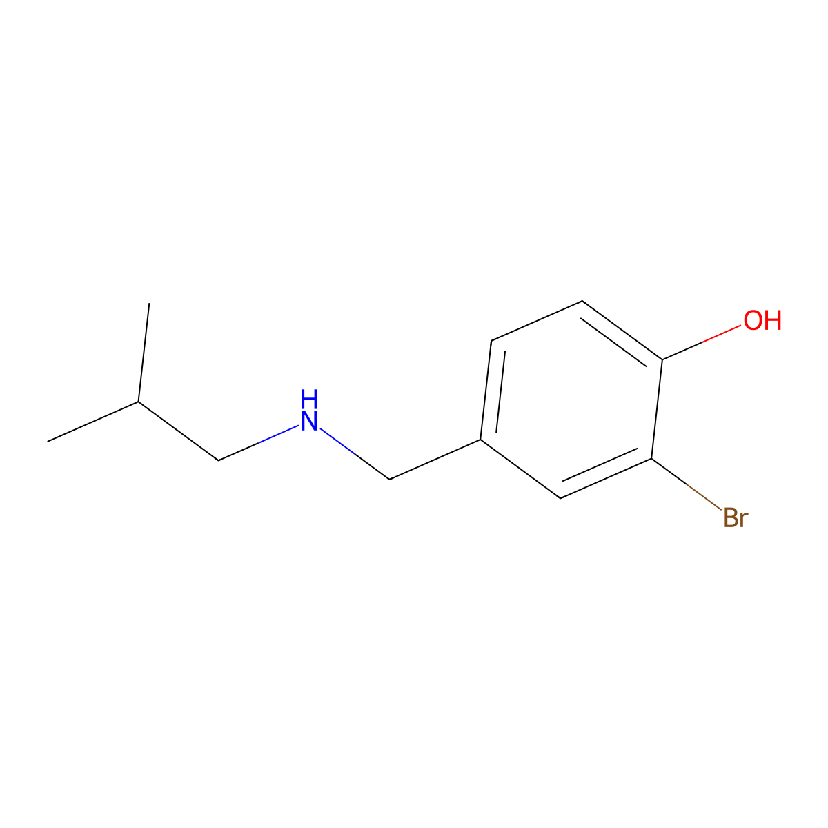 2-Bromo-4-((isobutylamino)methyl)phenol molecular structure, CAS 1248656-85-0