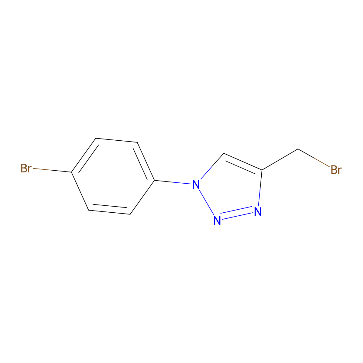 4-(bromomethyl)-1-(4-bromophenyl)-1H-1,2,3-triazole molecular structure, CAS 1248660-75-4