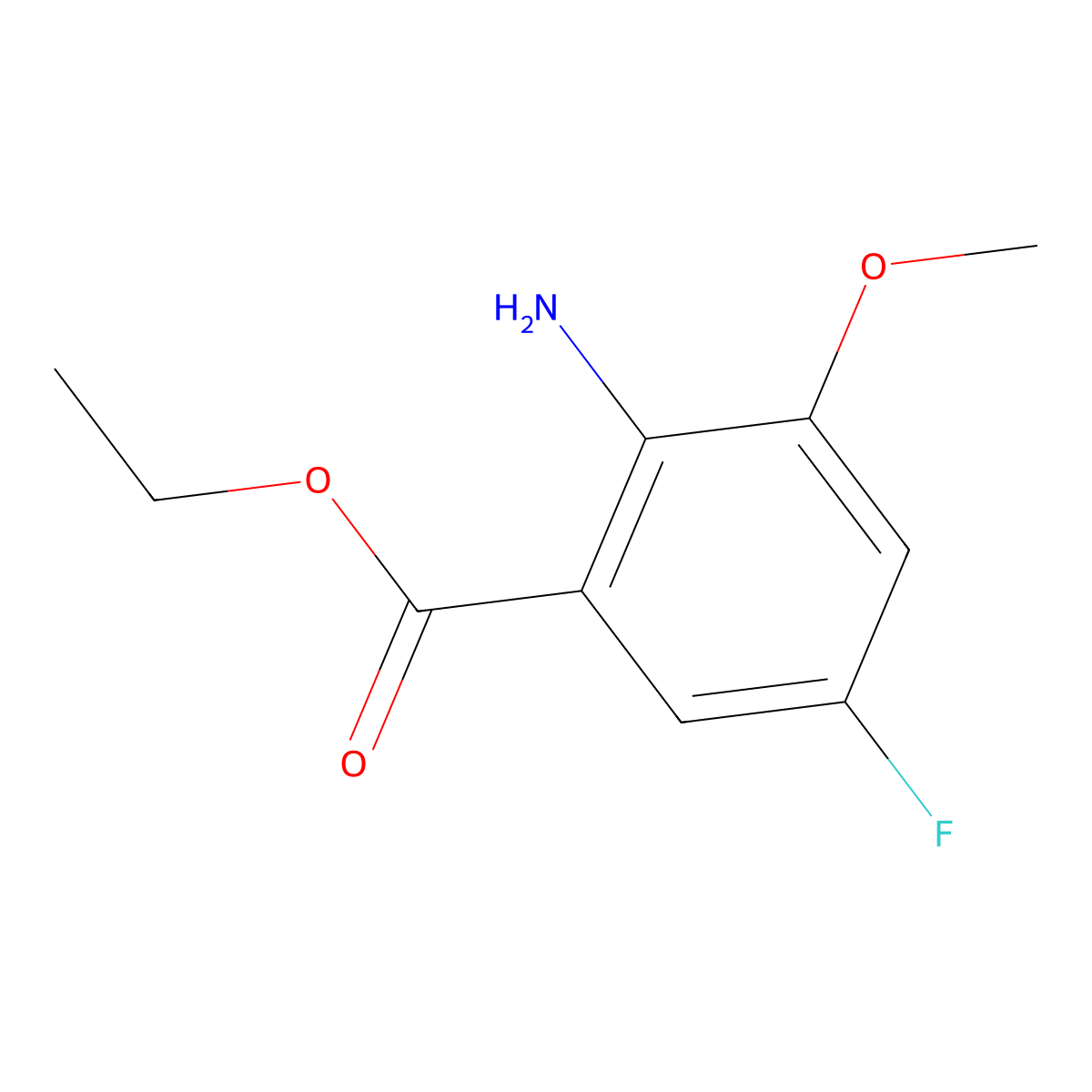 Ethyl 2-amino-5-fluoro-3-methoxybenzoate molecular structure, CAS 1248661-13-3