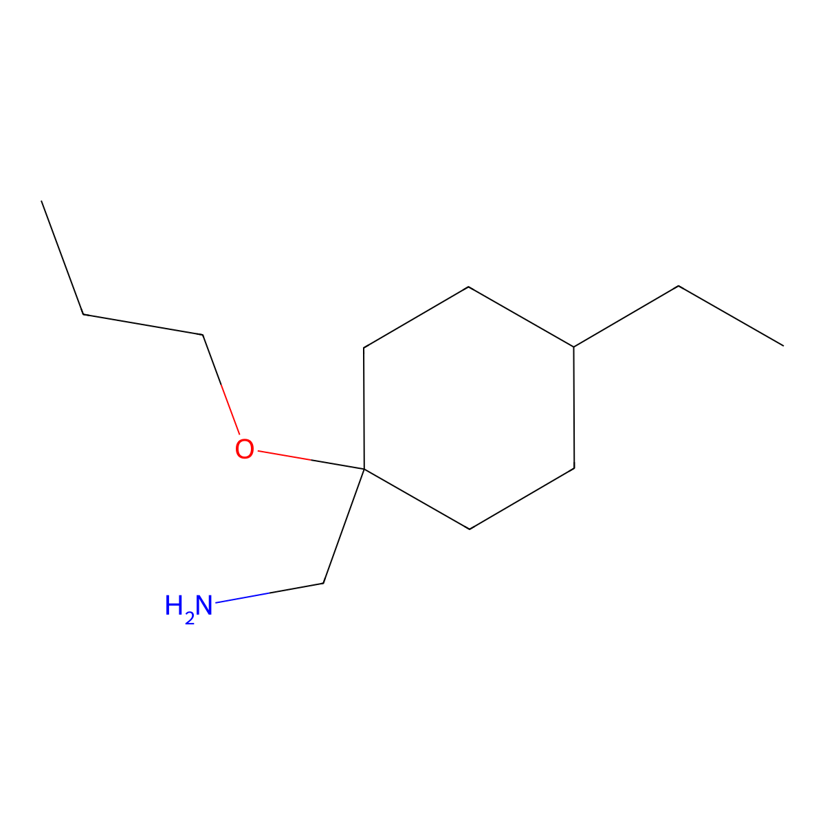 (4-Ethyl-1-propoxycyclohexyl)methanamine molecular structure, CAS 1248663-20-8