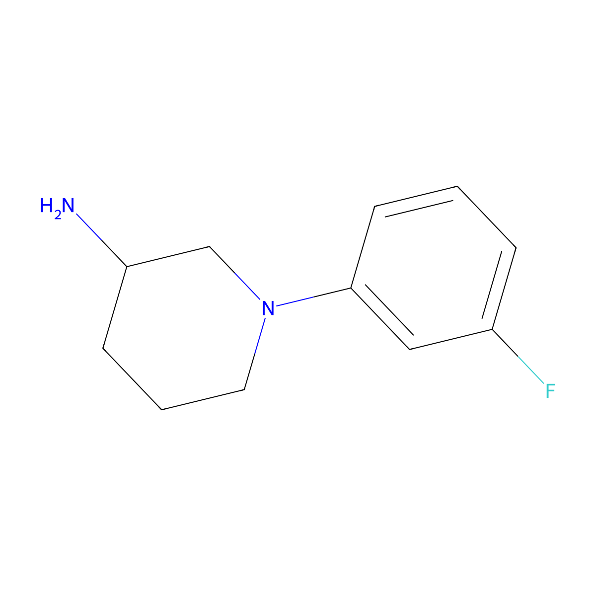 1-(3-Fluorophenyl)piperidin-3-amine molecular structure, CAS 1248663-72-0