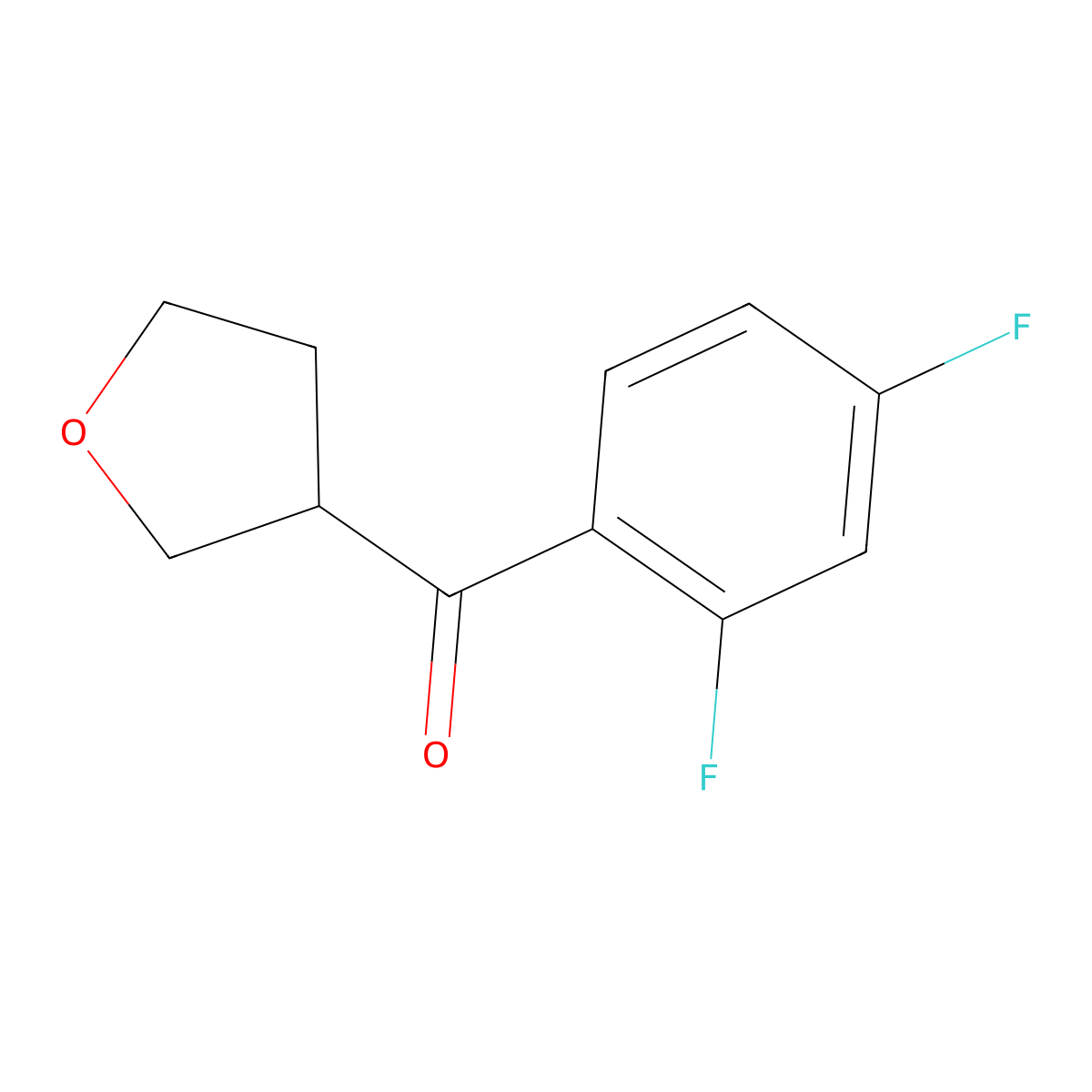 3-(2,4-Difluorobenzoyl)oxolane molecular structure, CAS 1248664-87-0