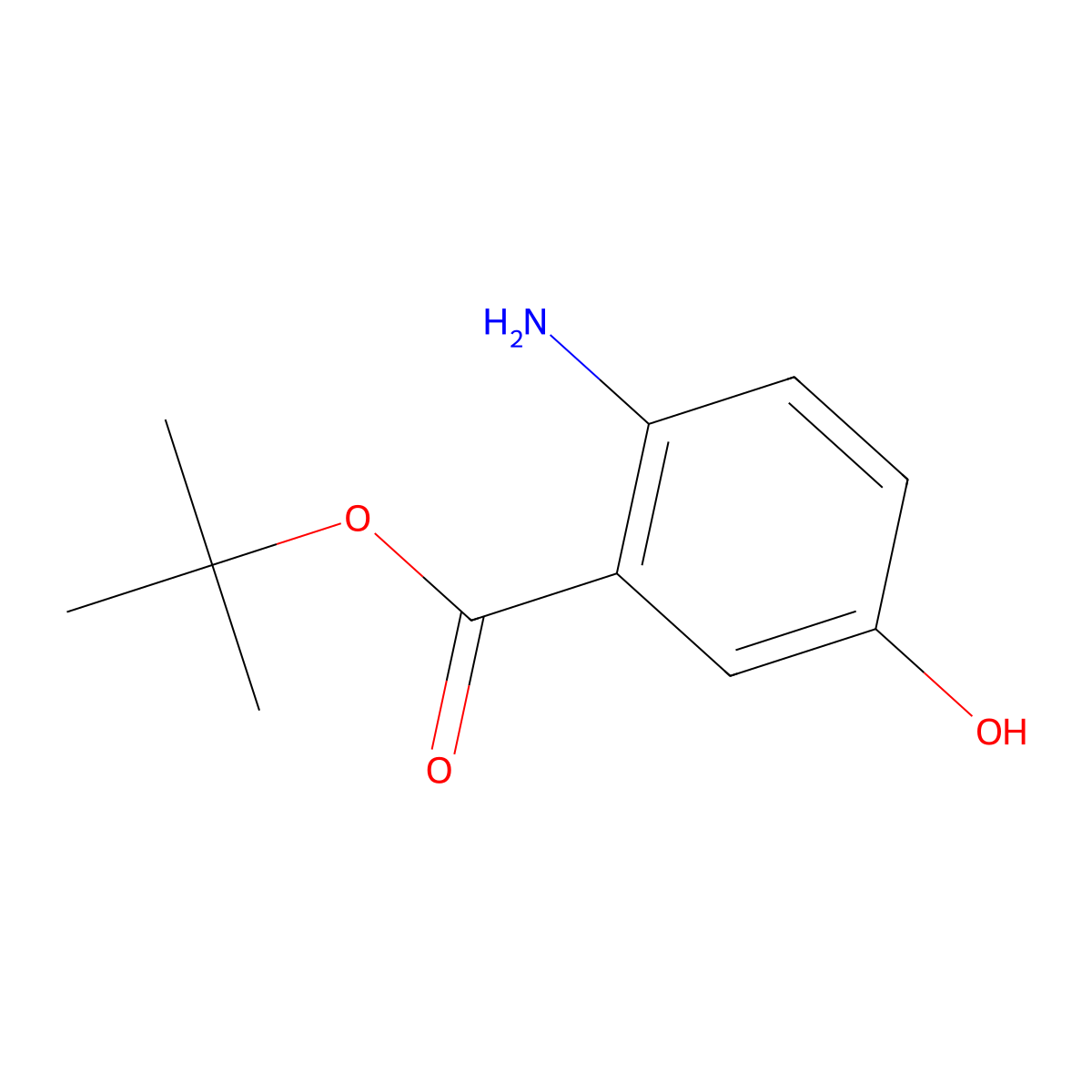 Tert-butyl 2-amino-5-hydroxybenzoate molecular structure, CAS 1248666-13-8