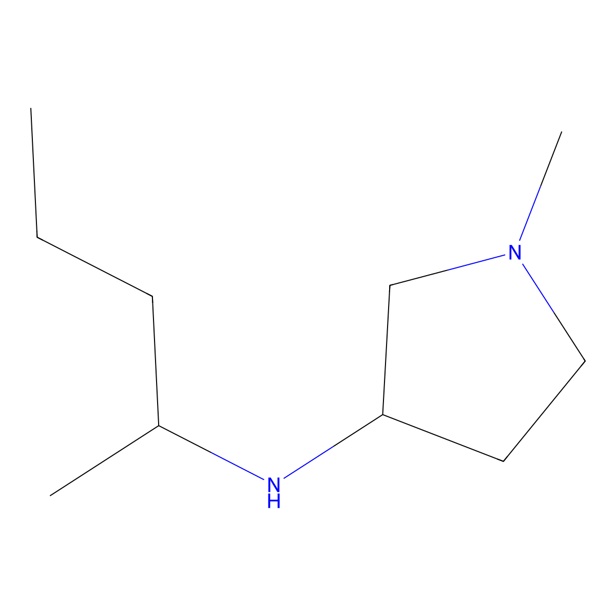 1-Methyl-N-(pentan-2-yl)pyrrolidin-3-amine molecular structure, CAS 1248666-29-6