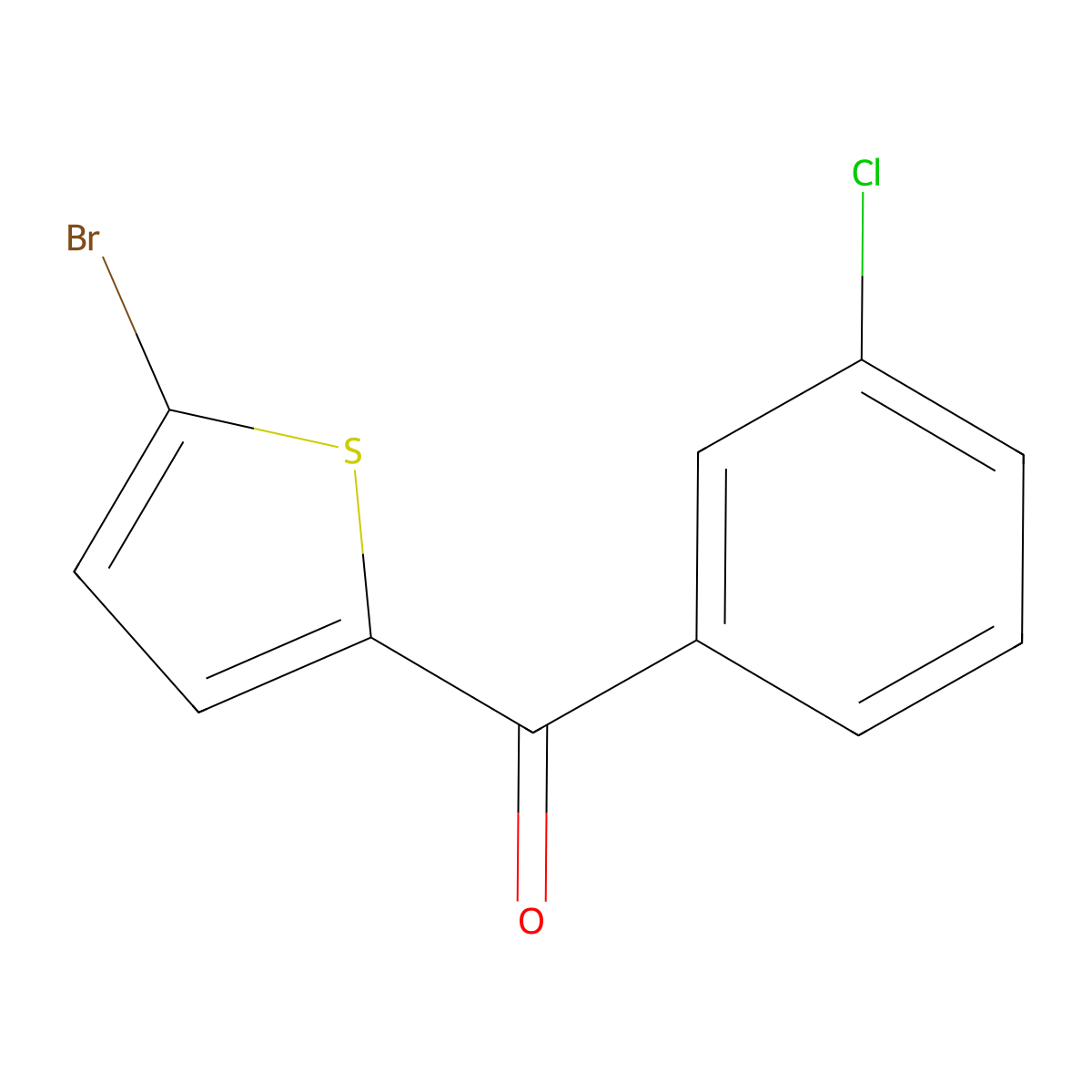 (5-Bromo-2-thienyl)(3-chlorophenyl)methanone molecular structure, CAS 1248666-57-0