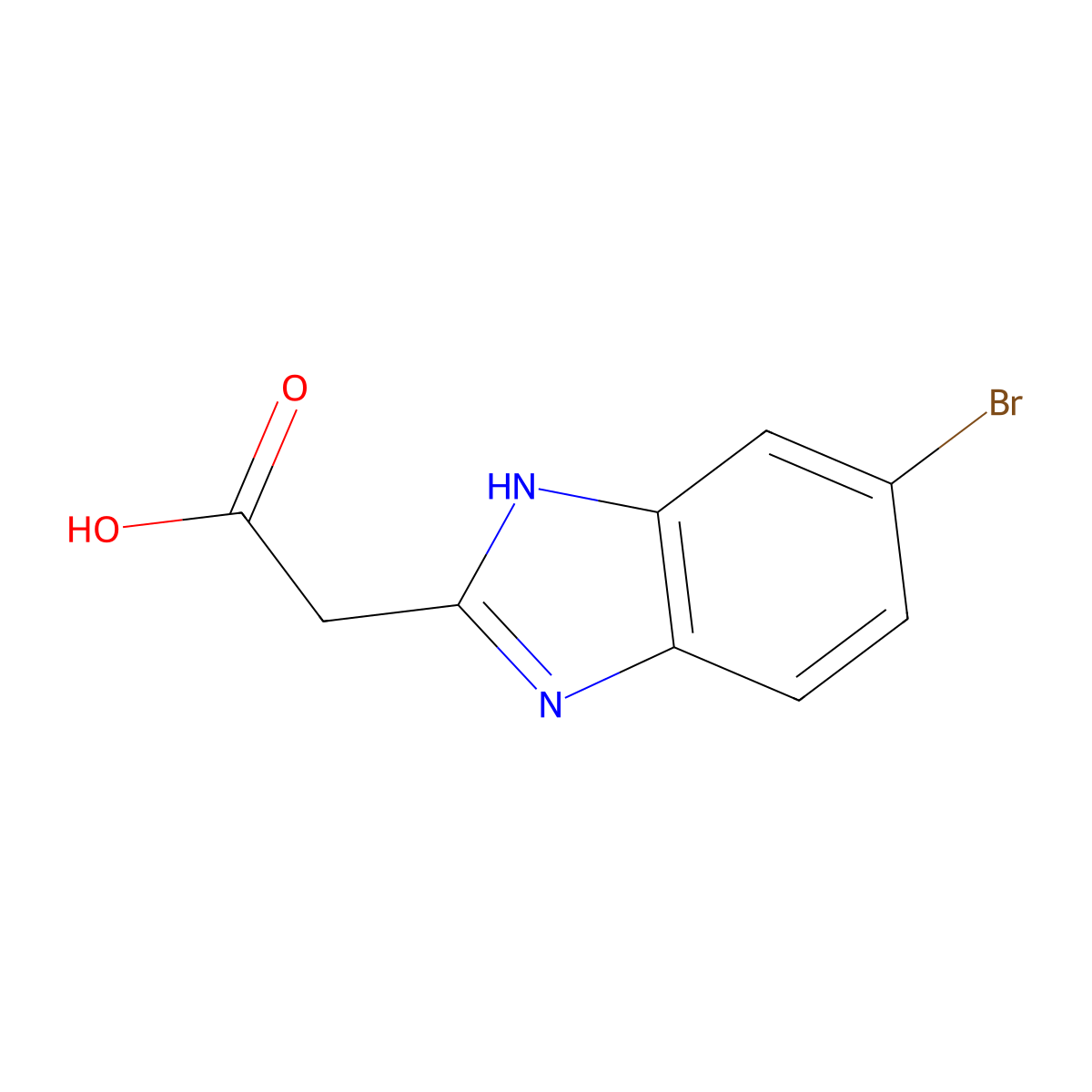 2-(5-bromo-1H-1,3-benzodiazol-2-yl)acetic acid molecular structure, CAS 1248666-87-6