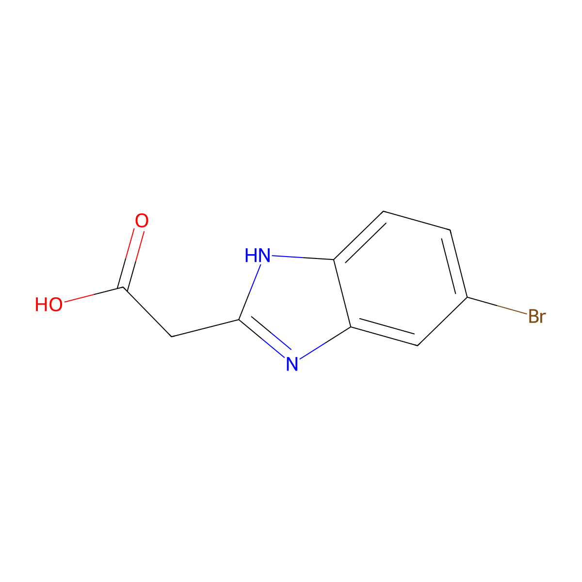 2-(5-bromo-1H-1,3-benzodiazol-2-yl)acetic acid molecular structure, CAS 1248666-87-6