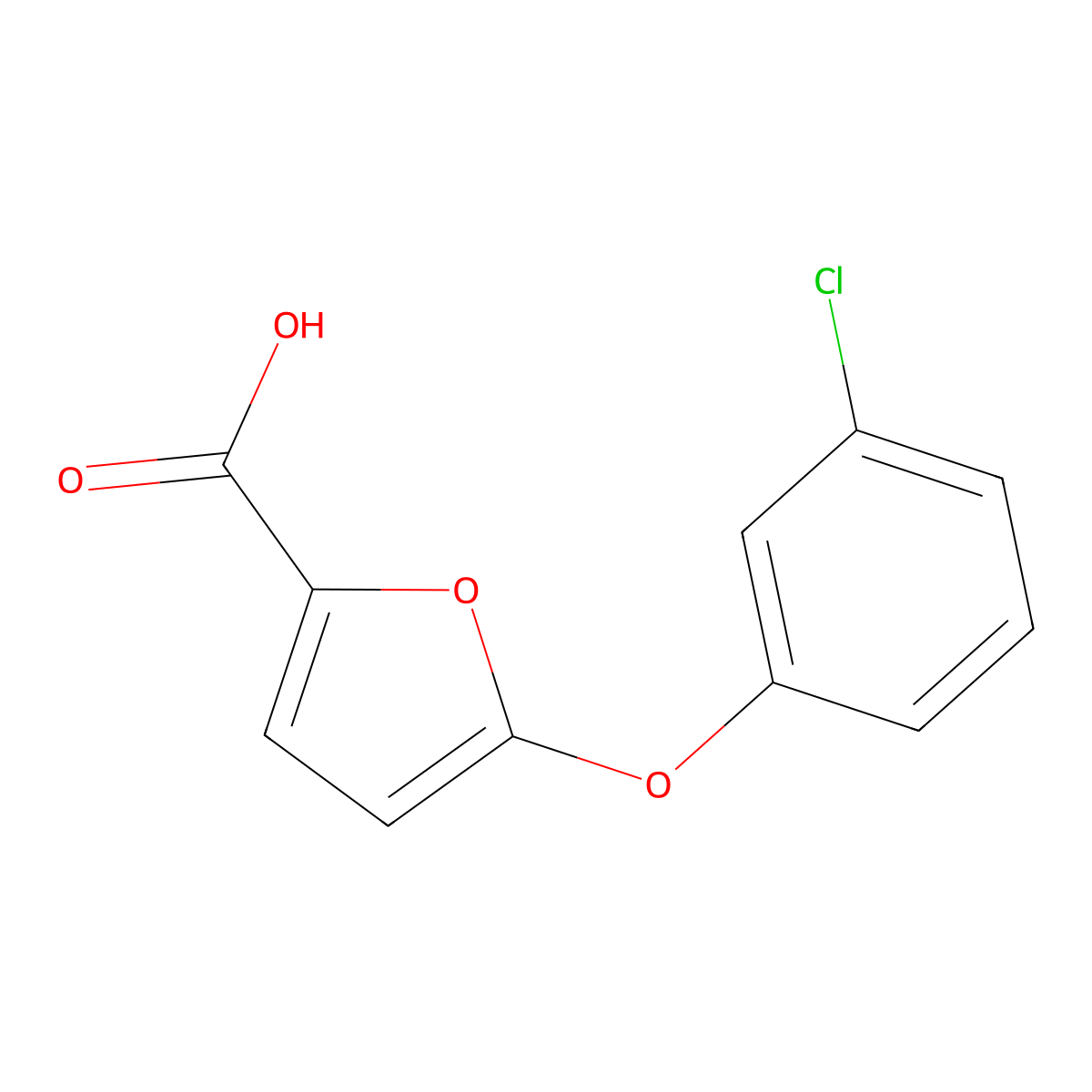 5-(3-Chlorophenoxy)furan-2-carboxylic acid molecular structure, CAS 1248668-43-0