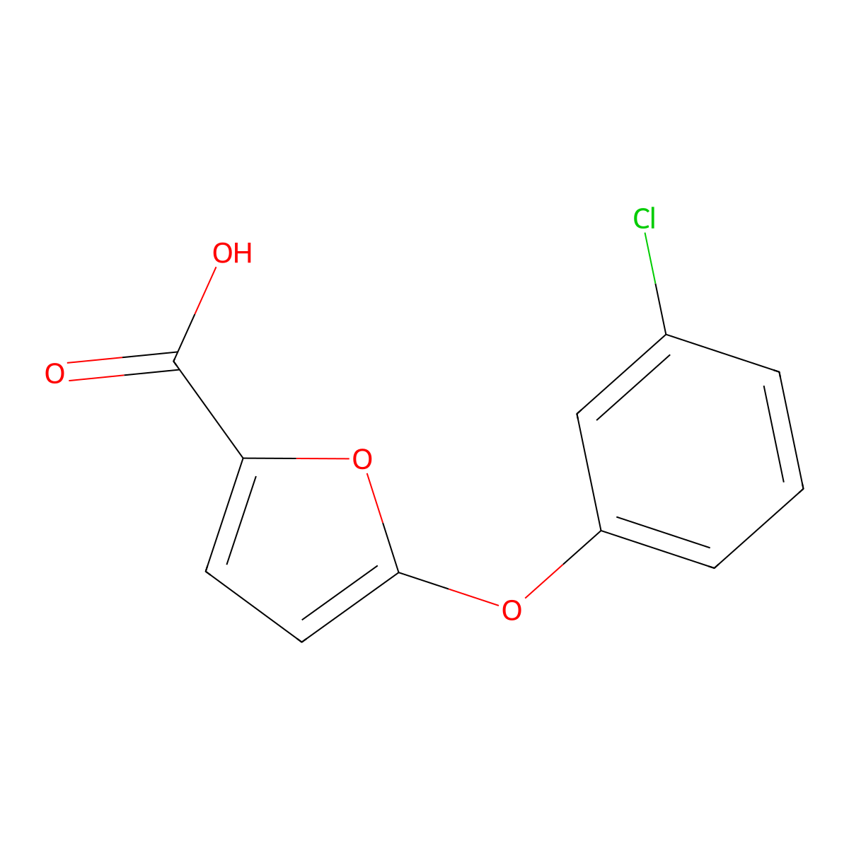 5-(3-Chlorophenoxy)furan-2-carboxylic acid molecular structure, CAS 1248668-43-0