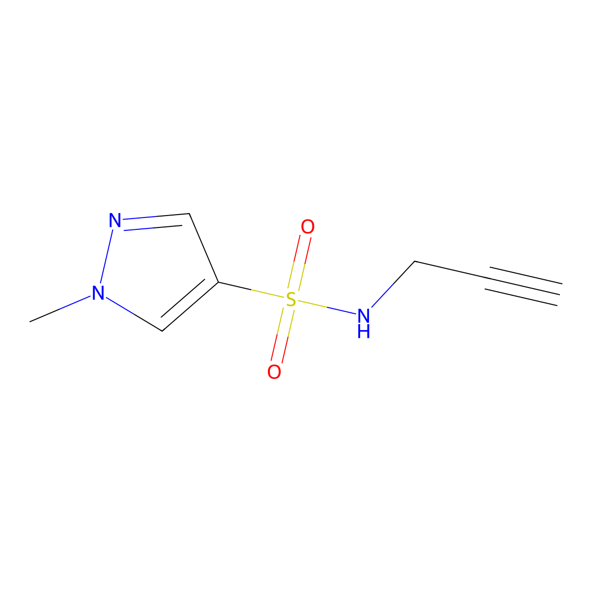 1-methyl-N-(prop-2-yn-1-yl)-1H-pyrazole-4-sulfonamide molecular structure, CAS 1248668-63-4