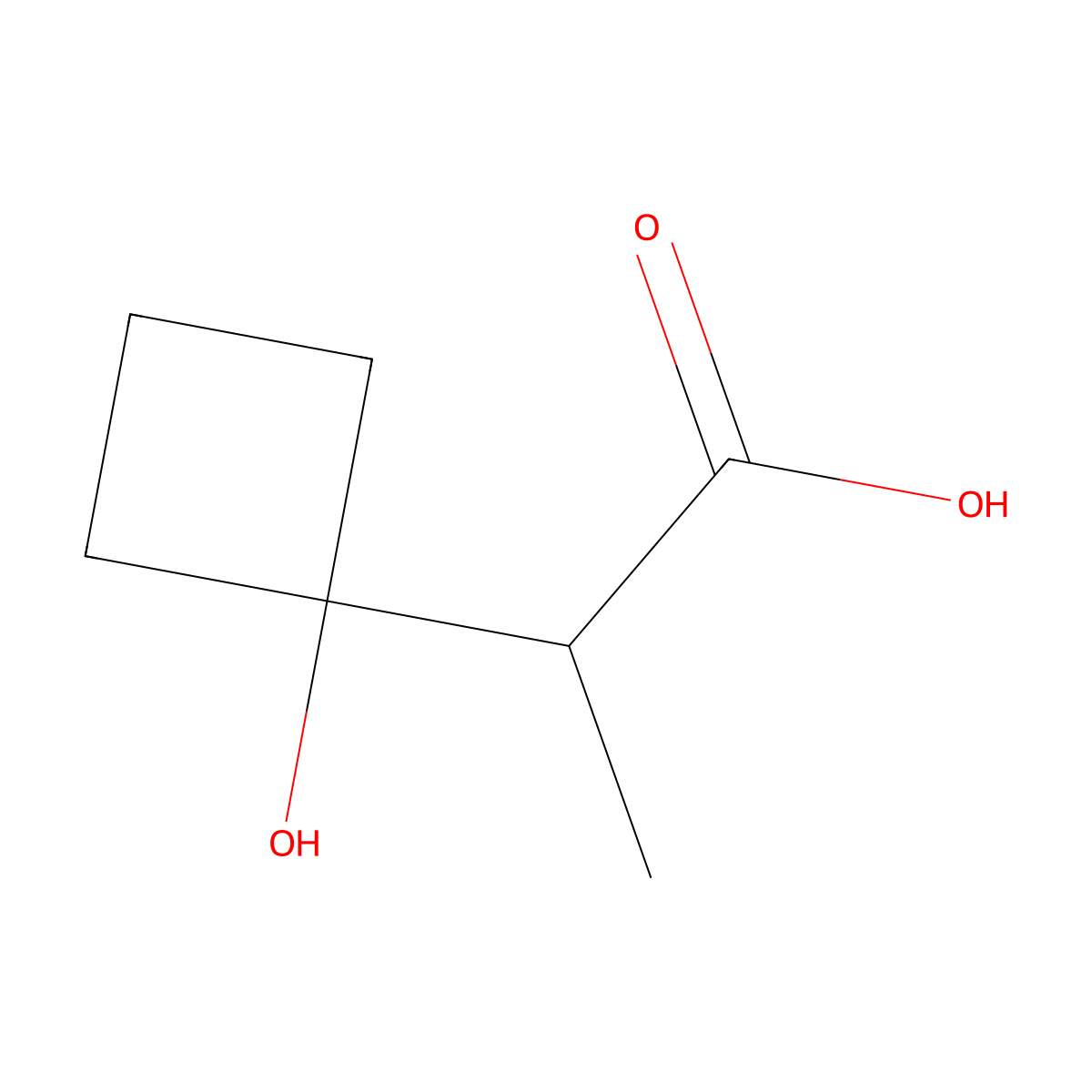 2-(1-Hydroxycyclobutyl)propanoic acid molecular structure, CAS 1248668-73-6