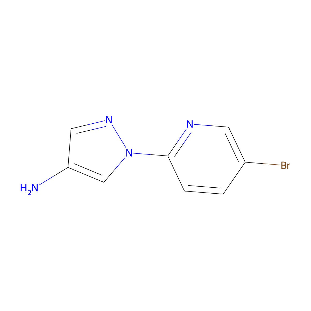 1-(5-bromopyridin-2-yl)-1H-pyrazol-4-amine molecular structure, CAS 1248670-56-5