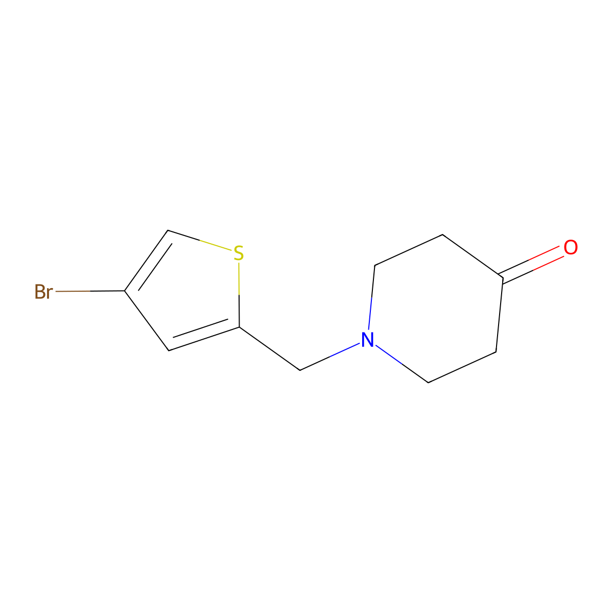 1-[(4-Bromothiophen-2-yl)methyl]piperidin-4-one molecular structure, CAS 1248674-28-3