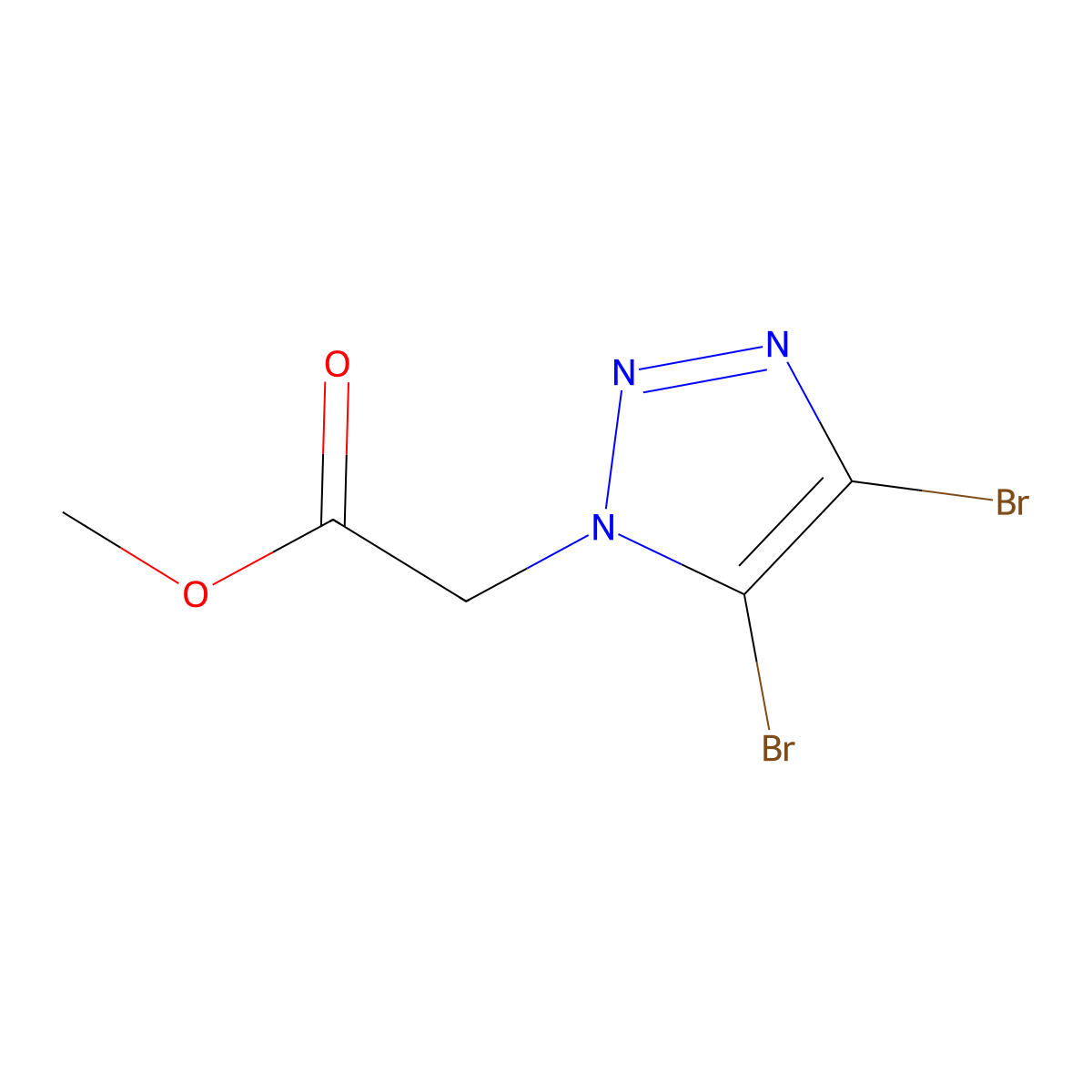 Methyl 2-(4,5-dibromo-1H-1,2,3-triazol-1-yl)acetate molecular structure, CAS 1248676-61-0