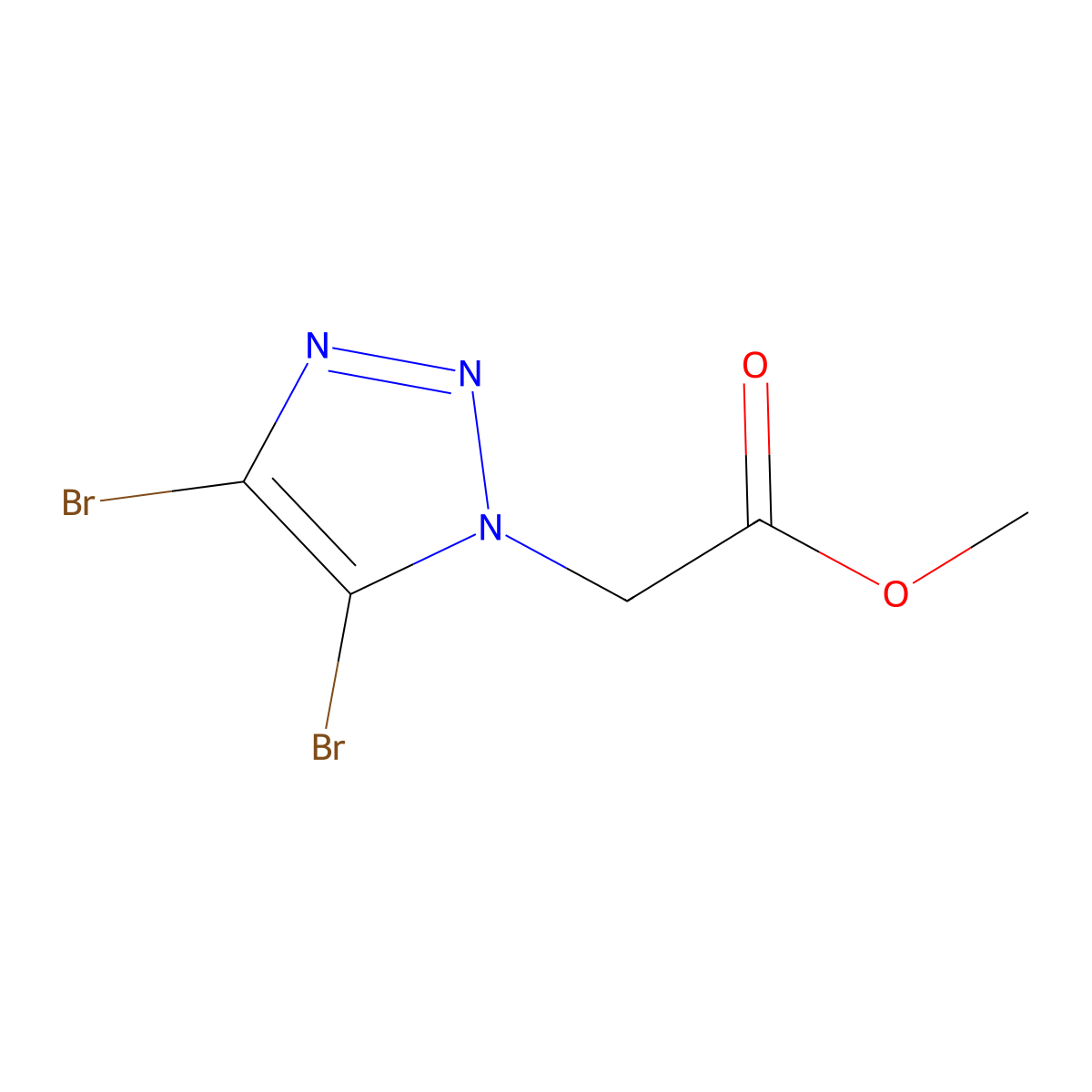 Methyl 2-(4,5-dibromo-1H-1,2,3-triazol-1-yl)acetate molecular structure, CAS 1248676-61-0