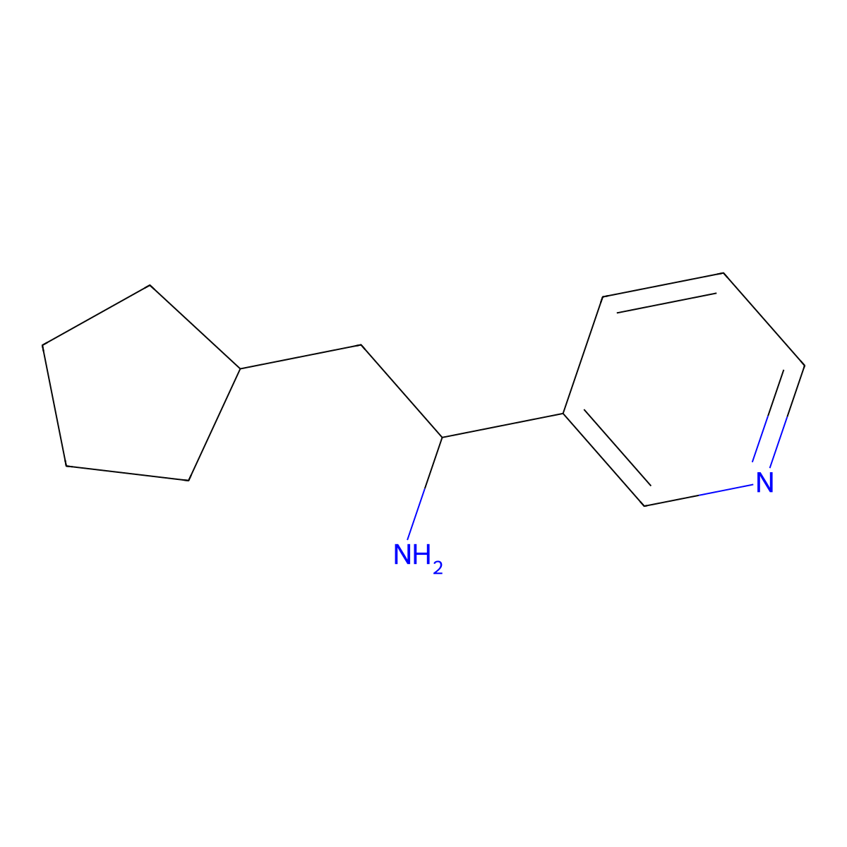 2-Cyclopentyl-1-(pyridin-3-yl)ethan-1-amine molecular structure, CAS 1248677-72-6