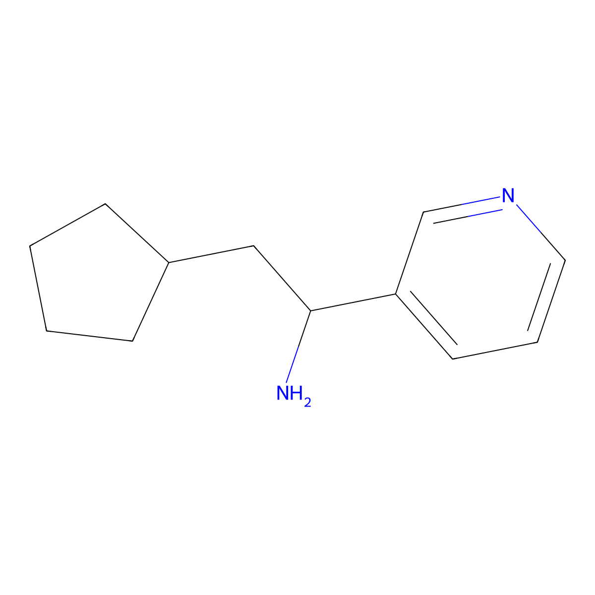 2-Cyclopentyl-1-(pyridin-3-yl)ethan-1-amine molecular structure, CAS 1248677-72-6