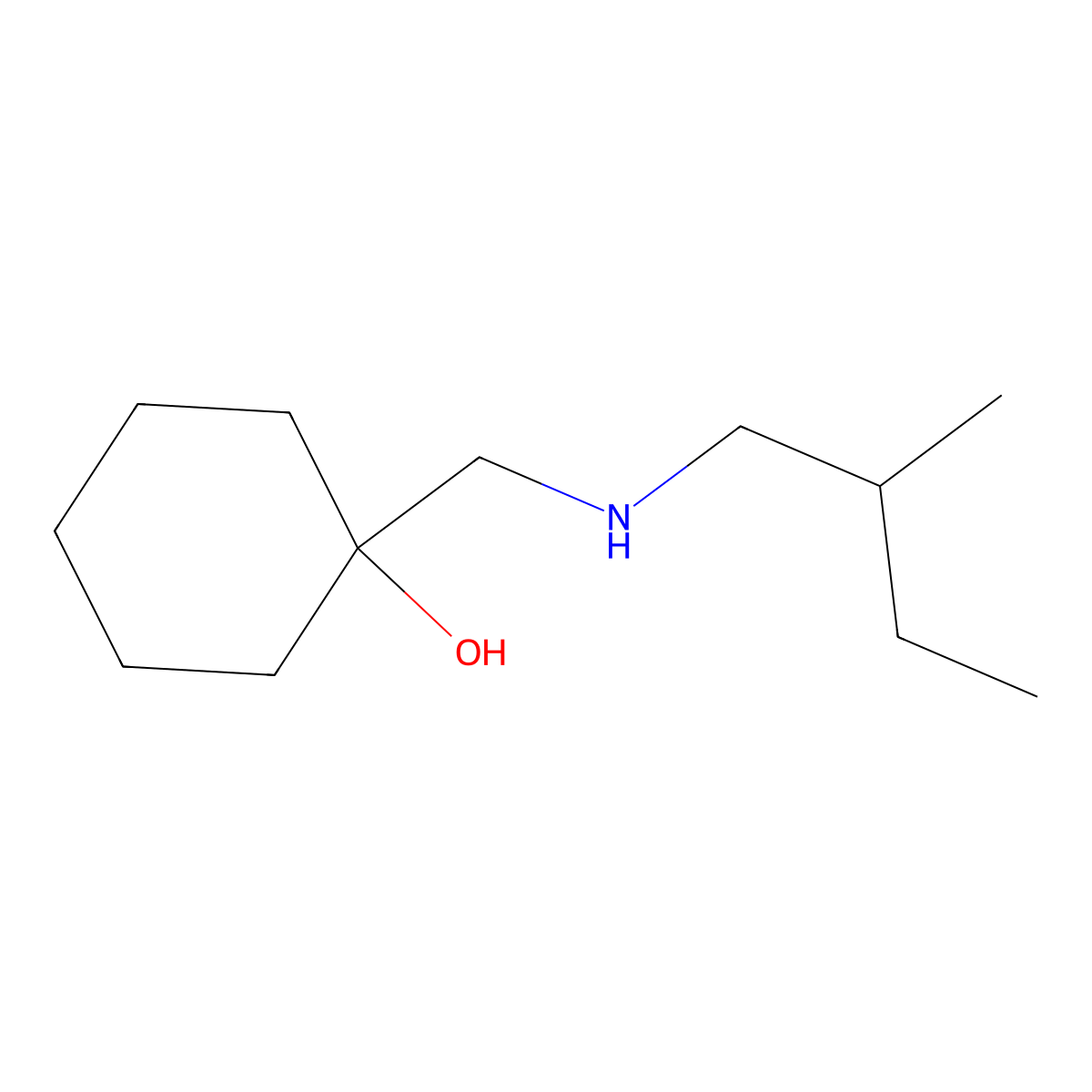 1-{[(2-Methylbutyl)amino]methyl}cyclohexan-1-ol molecular structure, CAS 1248678-12-7