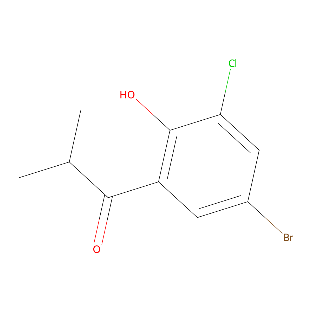 1-(5-Bromo-3-chloro-2-hydroxyphenyl)-2-methylpropan-1-one molecular structure, CAS 1248678-24-1