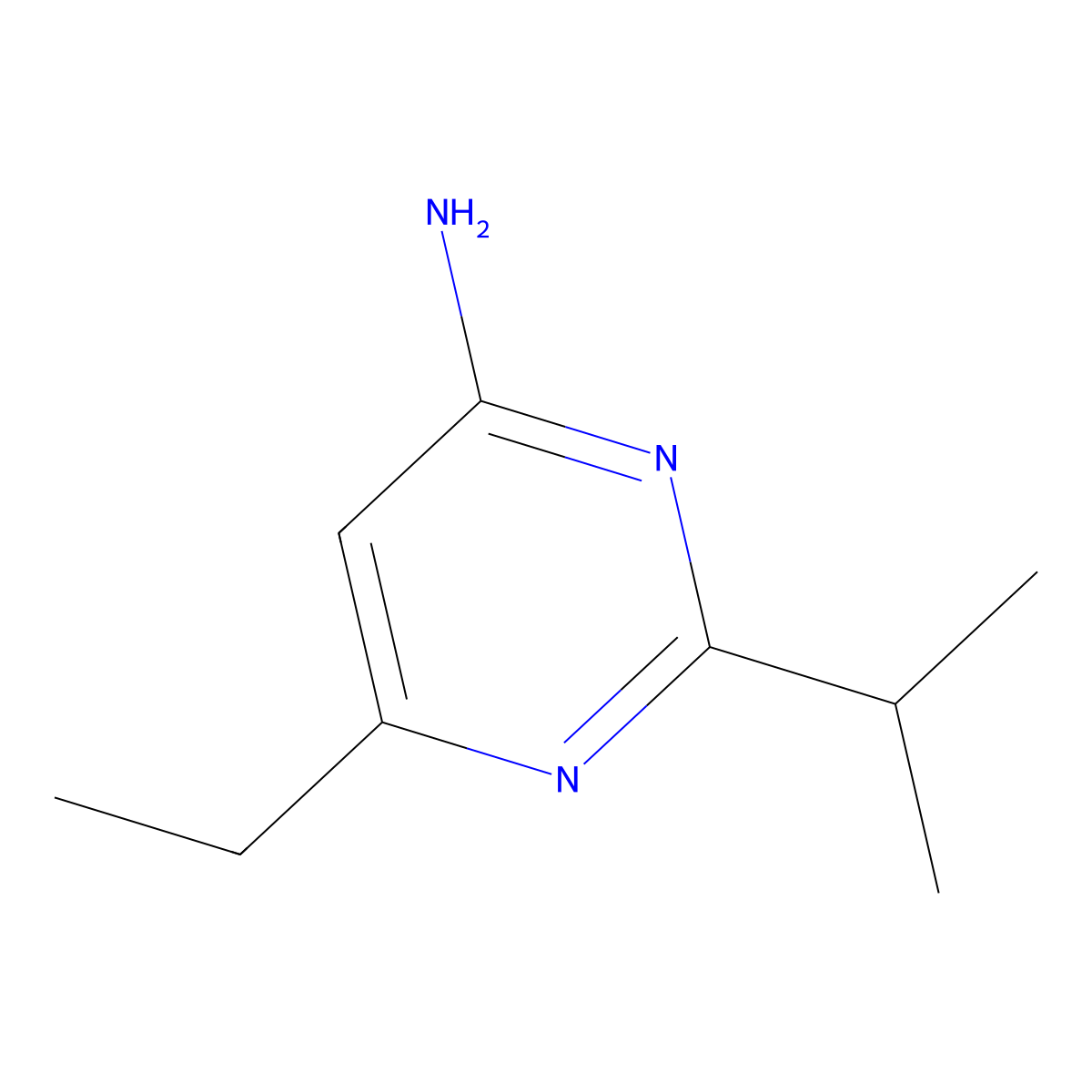 6-Ethyl-2-(propan-2-yl)pyrimidin-4-amine molecular structure, CAS 1248678-76-3