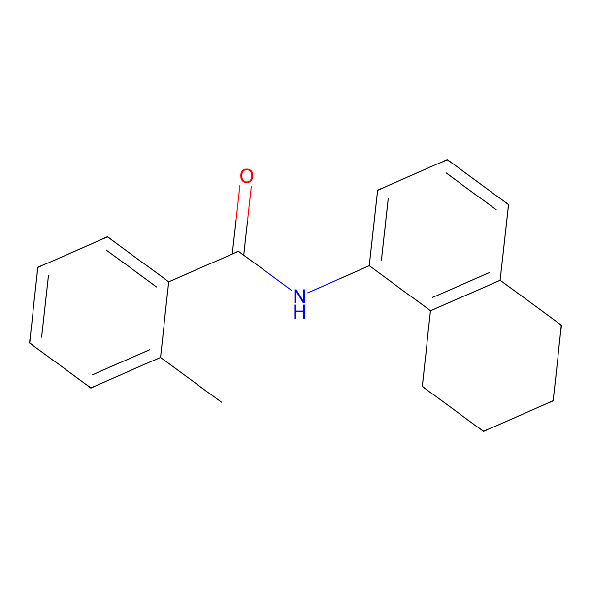 2-methyl-N-(5,6,7,8-tetrahydronaphthalen-1-yl)benzamide molecular structure, CAS 124868-89-9