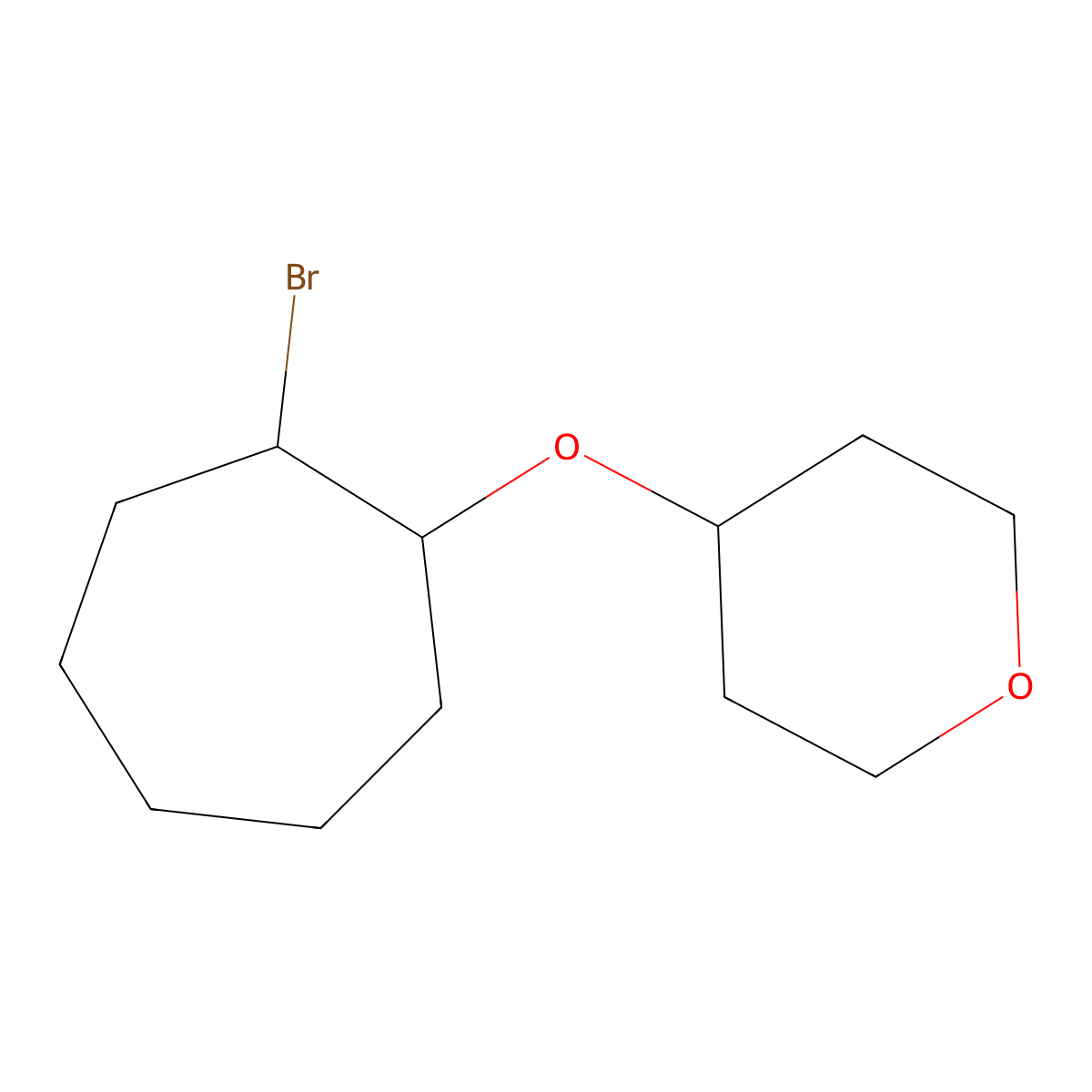 4-[(2-Bromocycloheptyl)oxy]oxane molecular structure, CAS 1248681-17-5