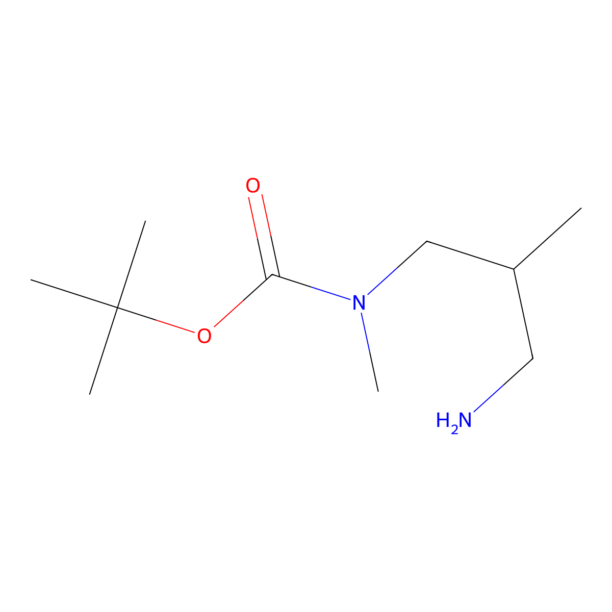 tert-butyl N-(3-amino-2-methylpropyl)-N-methylcarbamate molecular structure, CAS 1248683-49-9