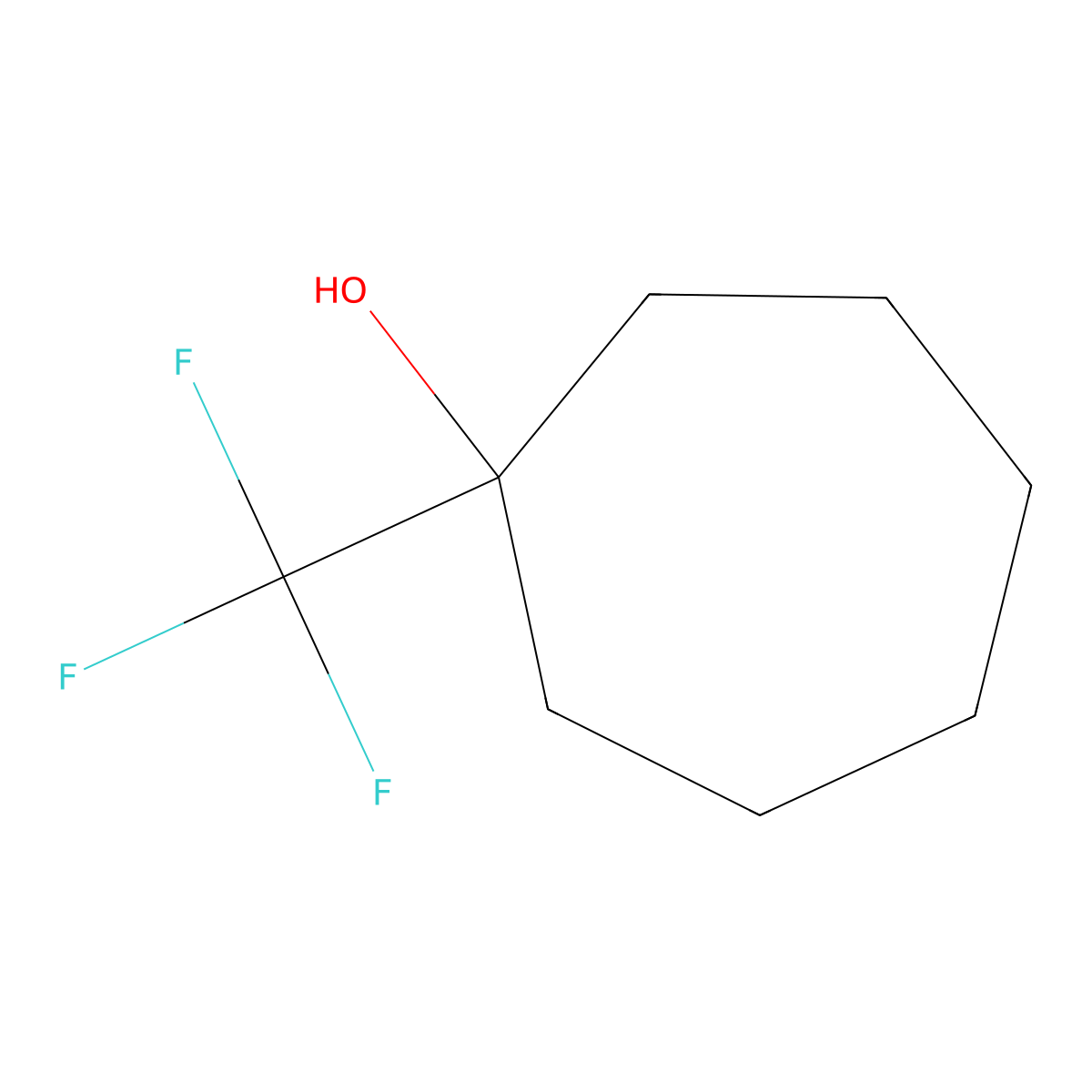 1-(Trifluoromethyl)cycloheptan-1-ol molecular structure, CAS 1248683-84-2