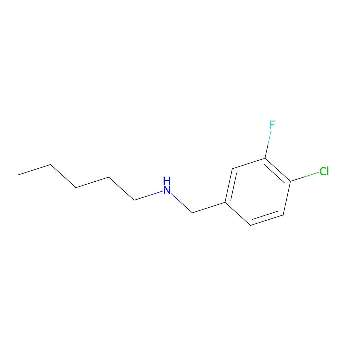 [(4-Chloro-3-fluorophenyl)methyl](pentyl)amine molecular structure, CAS 1248685-62-2