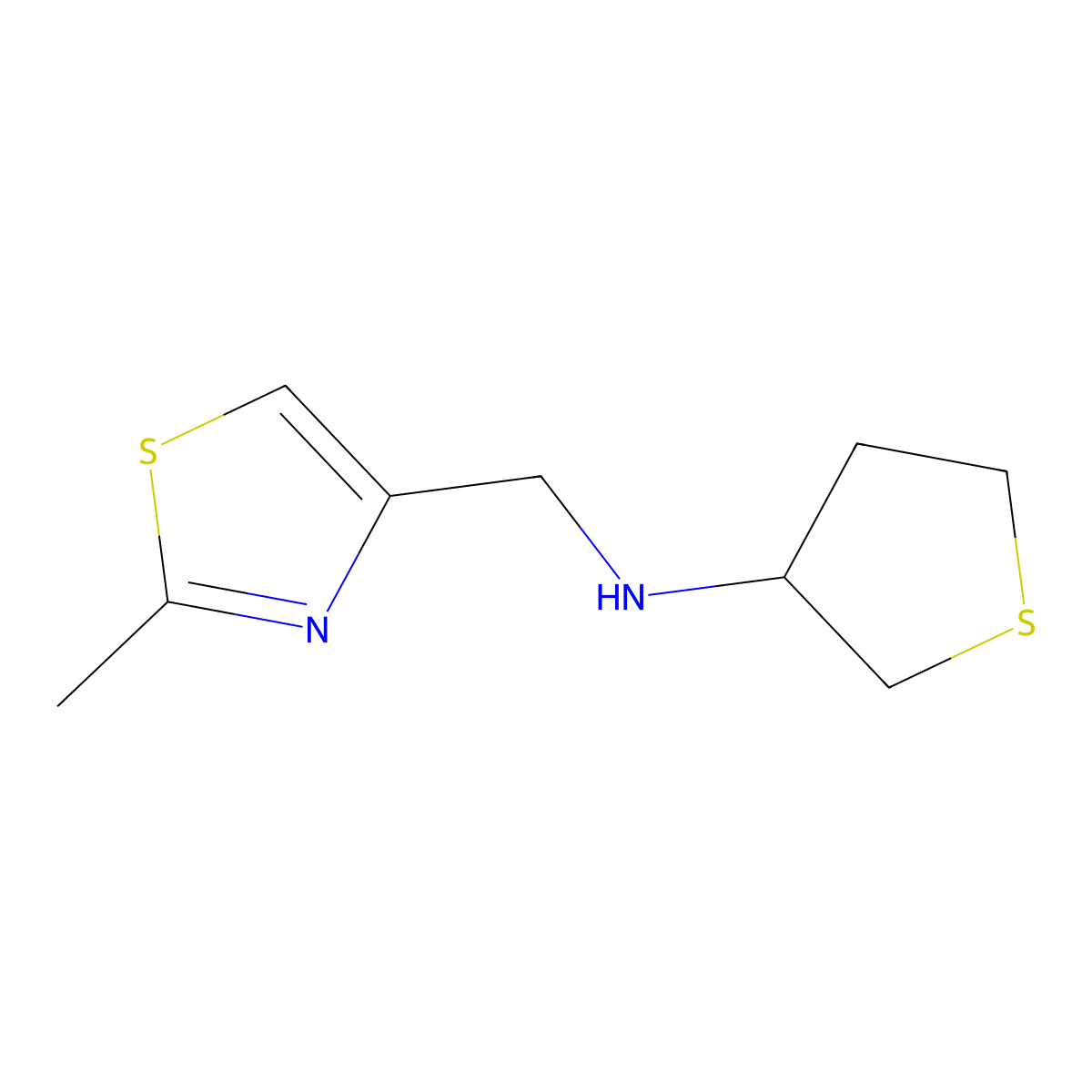 N-[(2-methyl-1,3-thiazol-4-yl)methyl]thiolan-3-amine molecular structure, CAS 1248686-51-2