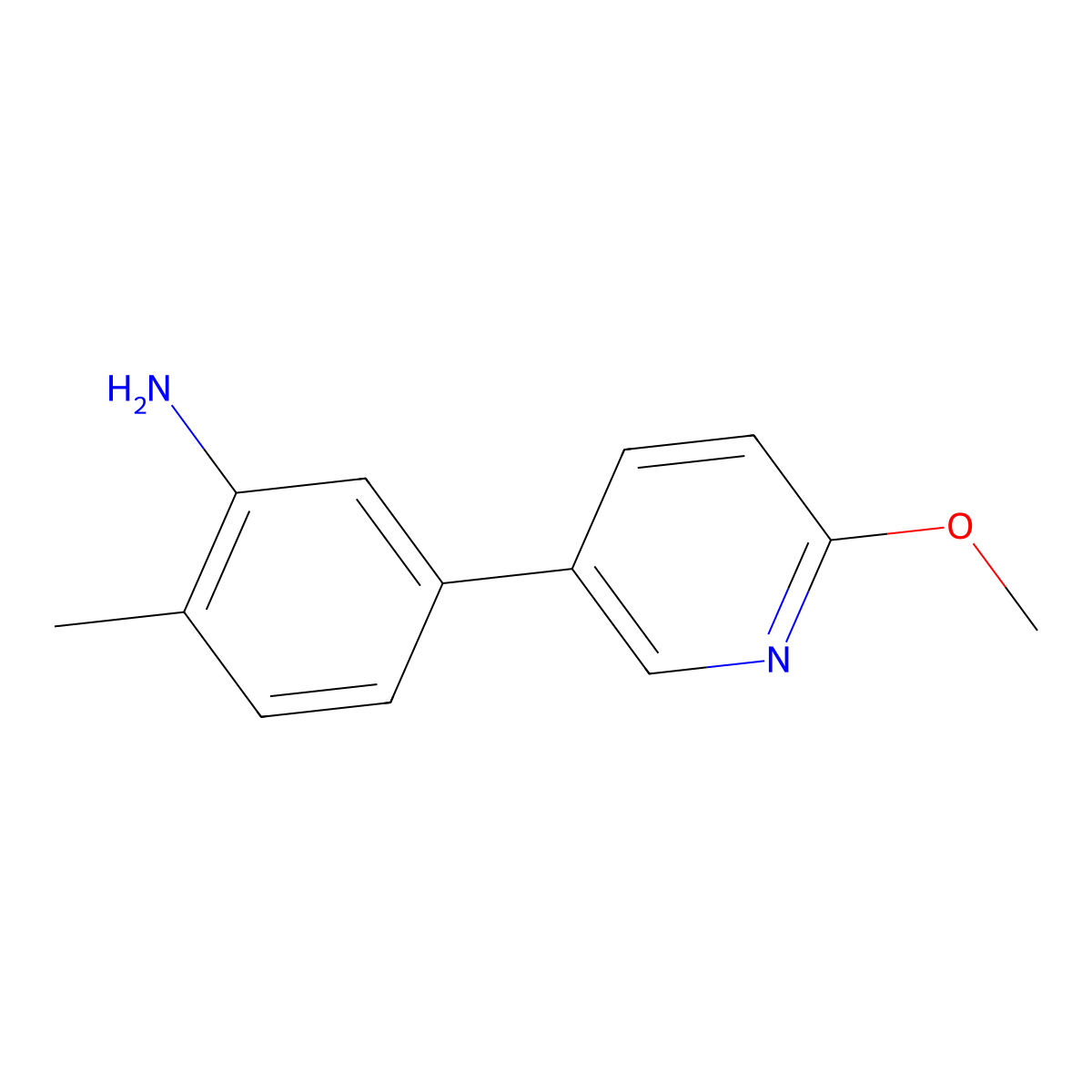 5-(6-Methoxypyridin-3-yl)-2-methylaniline molecular structure, CAS 1248688-36-9