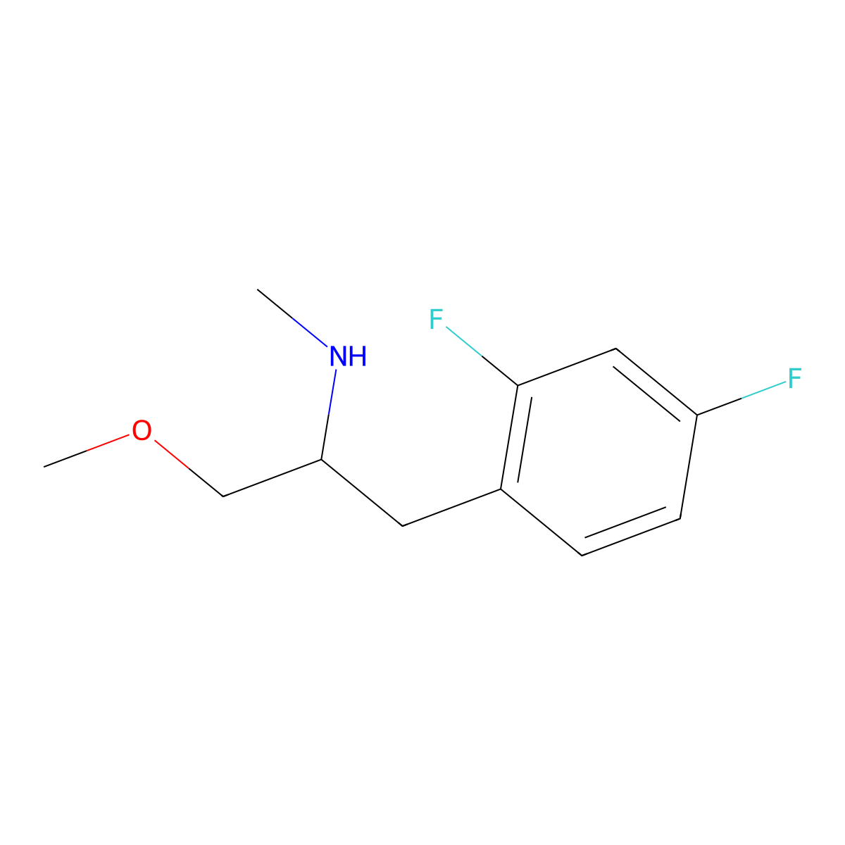 1-(2,4-difluorophenyl)-3-methoxy-N-methylpropan-2-amine molecular structure, CAS 1248688-69-8