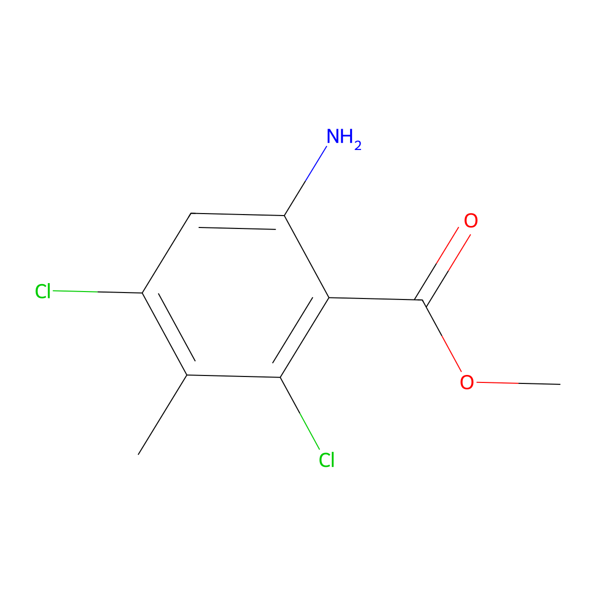 Methyl 6-amino-2,4-dichloro-3-methylbenzoate molecular structure, CAS 1248689-07-7