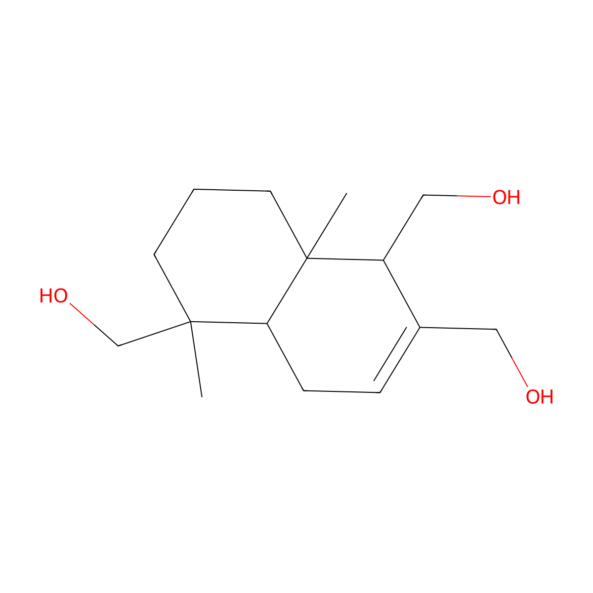 7-Drimene-11,12,14-triol molecular structure, CAS 124869-11-0