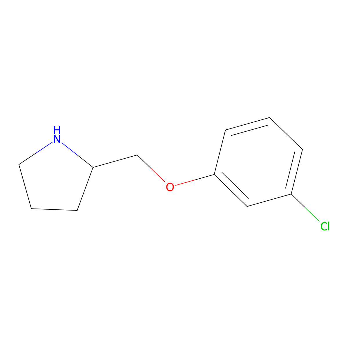 2-[(3-Chlorophenoxy)methyl]pyrrolidine molecular structure, CAS 1248691-20-4