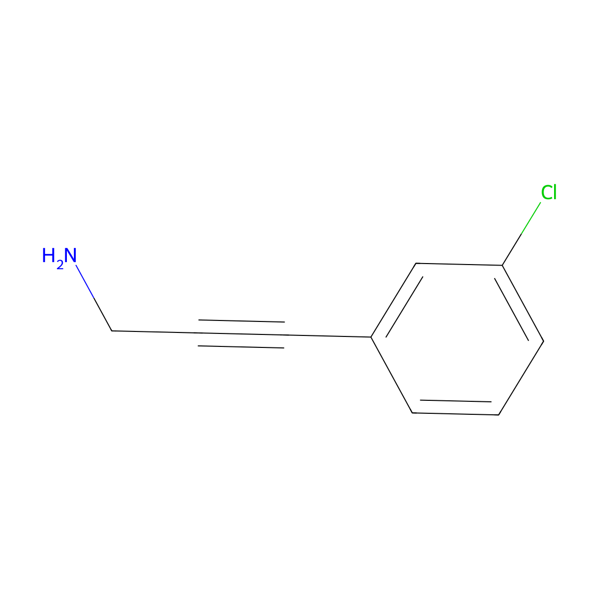 3-(3-Chlorophenyl)prop-2-yn-1-amine molecular structure, CAS 1248691-80-6