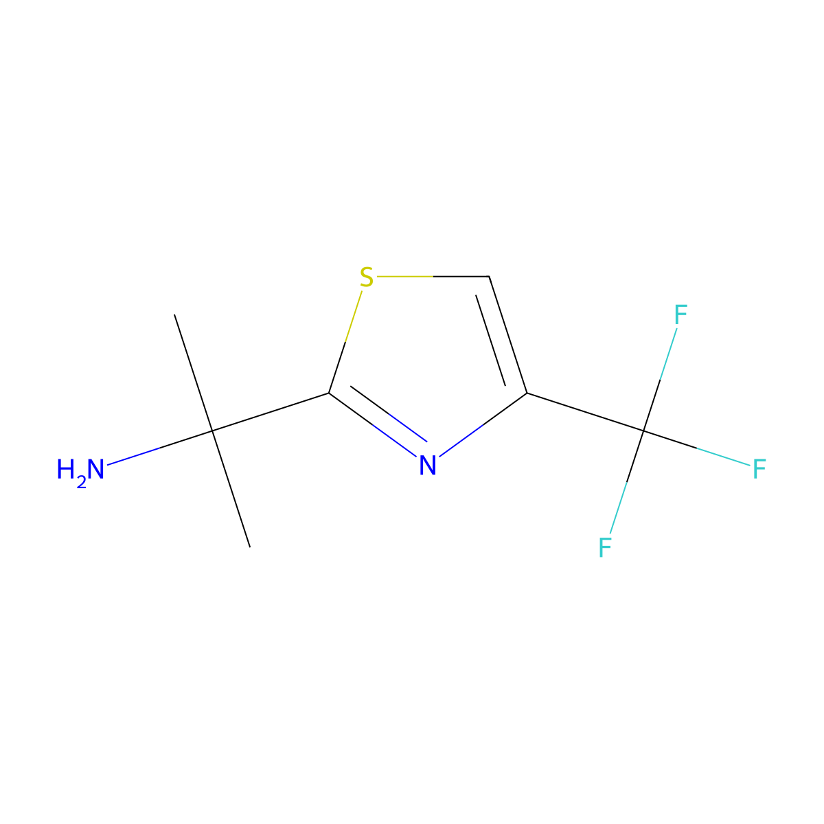2-[4-(Trifluoromethyl)-1,3-thiazol-2-yl]propan-2-amine molecular structure, CAS 1248696-53-8