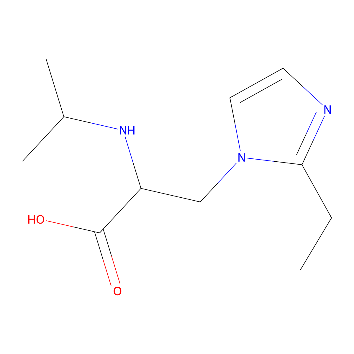 3-(2-Ethyl-1h-imidazol-1-yl)-2-(isopropylamino)propanoic acid molecular structure, CAS 1248698-59-0
