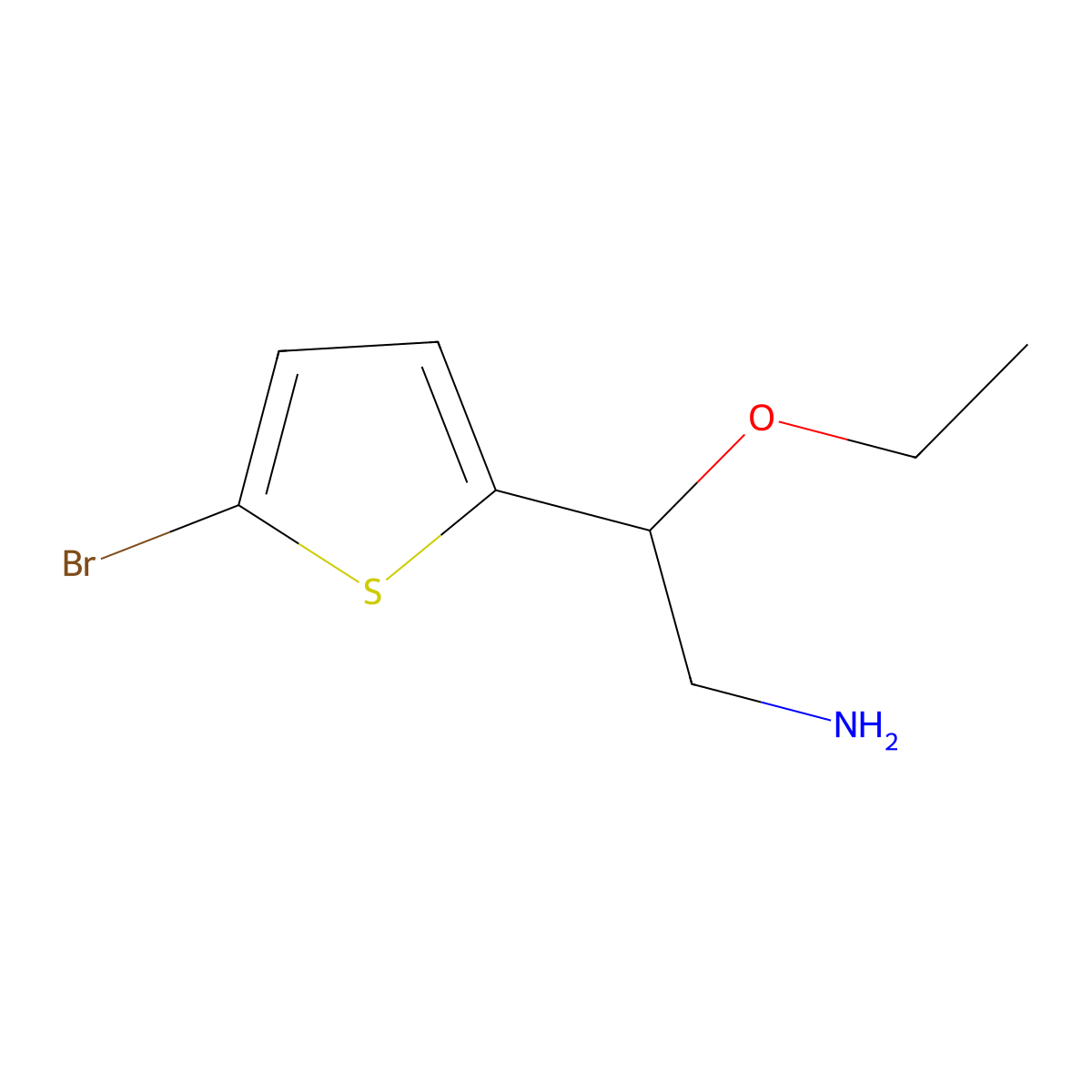 2-(5-Bromothiophen-2-yl)-2-ethoxyethan-1-amine molecular structure, CAS 1248699-62-8