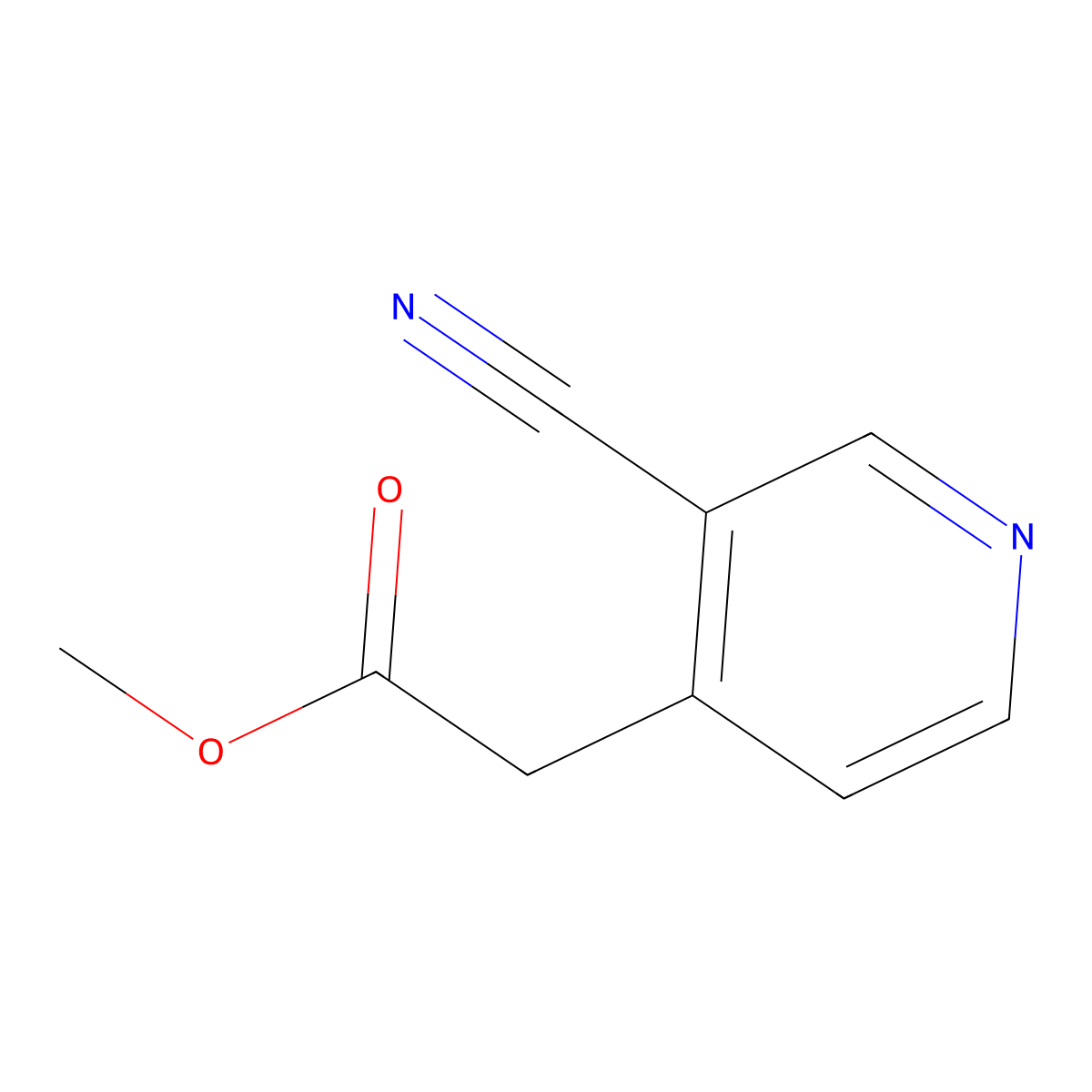 Methyl 2-(3-cyanopyridin-4-YL)acetate molecular structure, CAS 124870-33-3