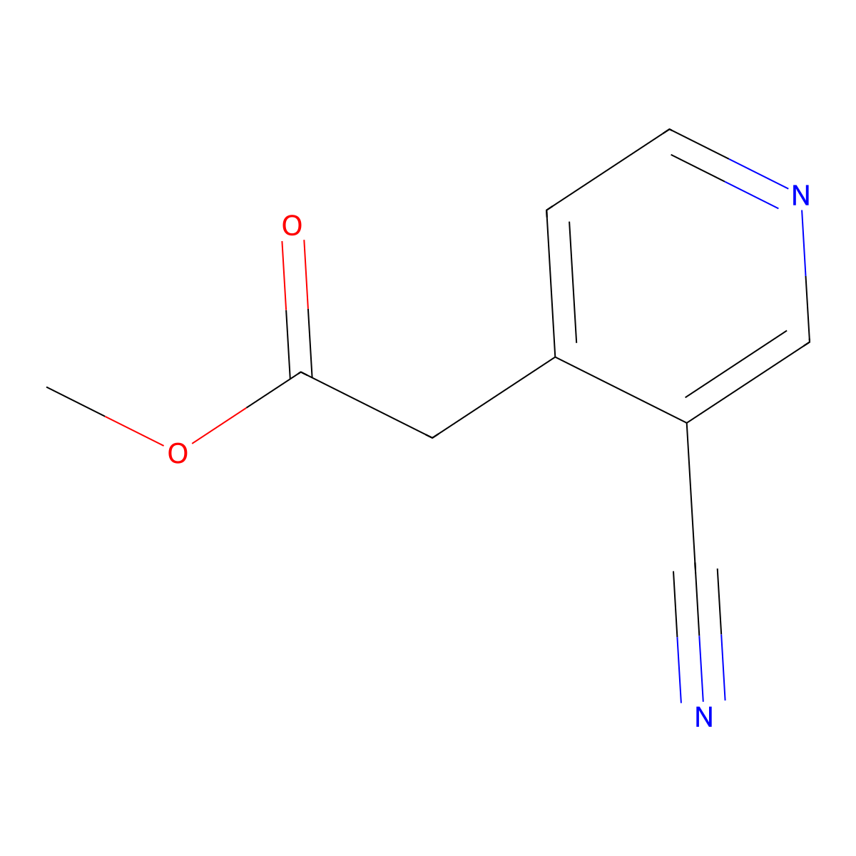 Methyl 2-(3-cyanopyridin-4-YL)acetate molecular structure, CAS 124870-33-3