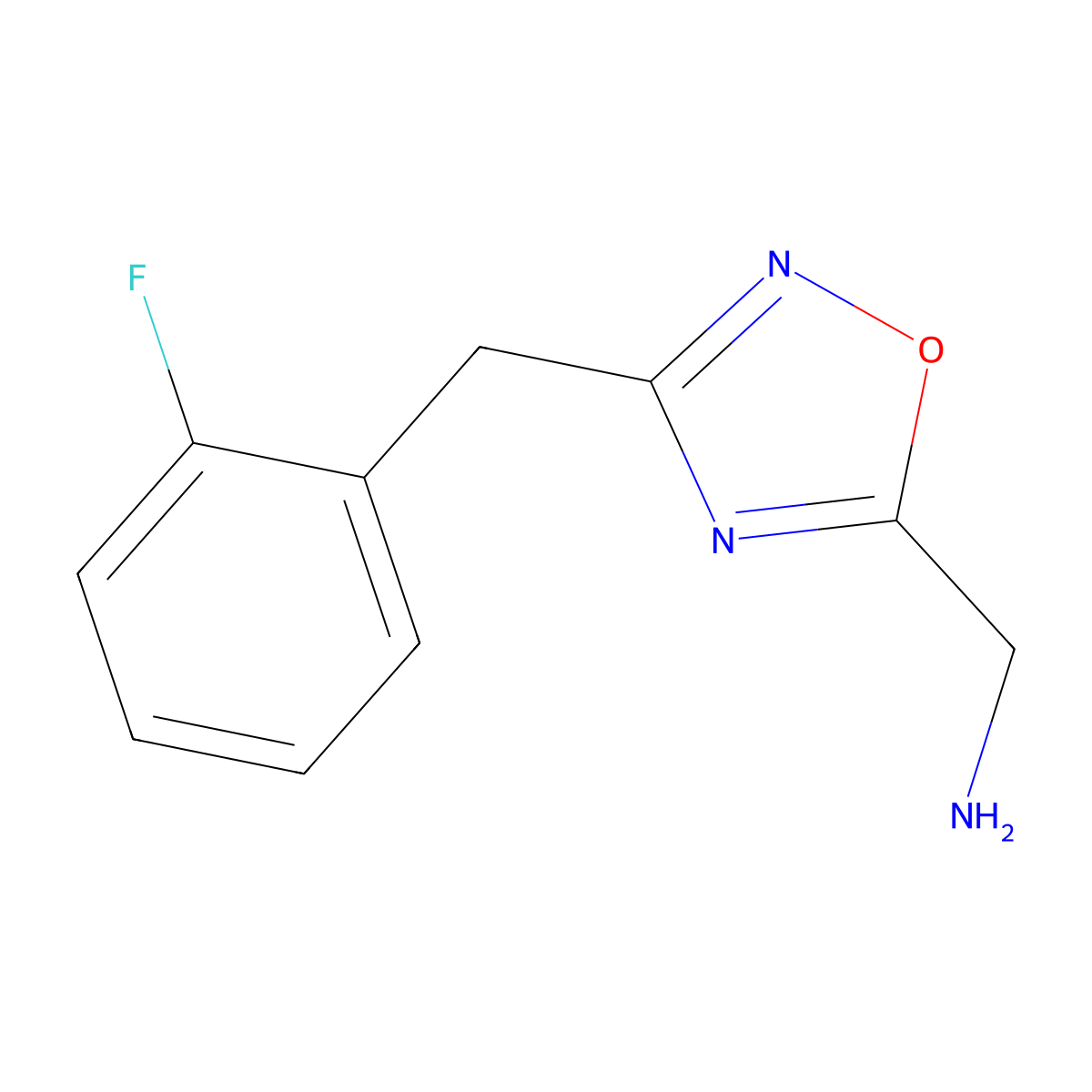 {3-[(2-Fluorophenyl)methyl]-1,2,4-oxadiazol-5-yl}methanamine molecular structure, CAS 1248700-09-5