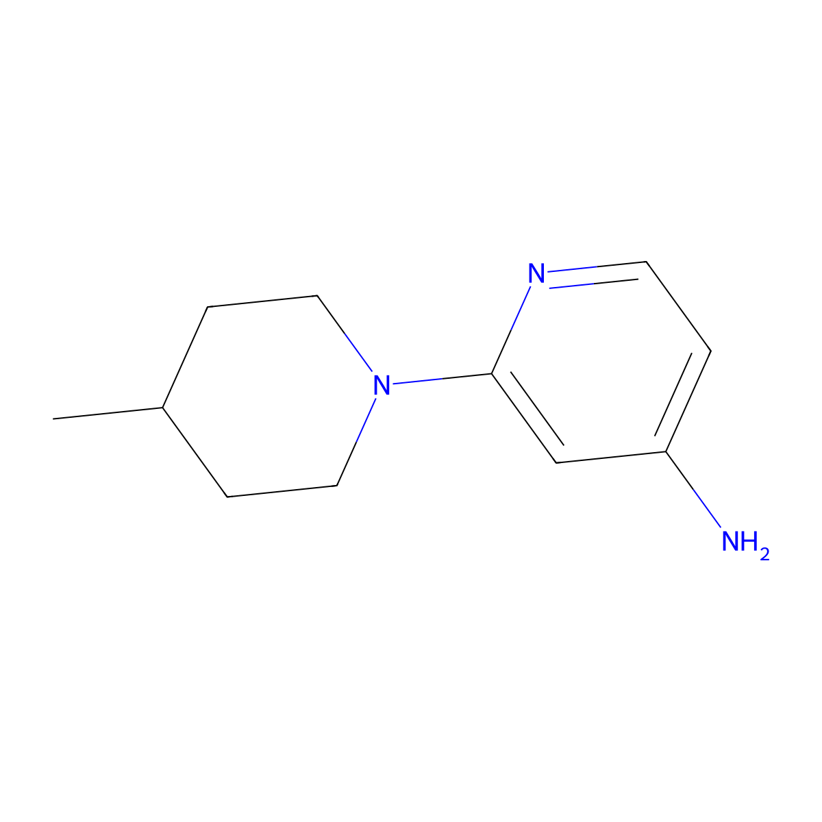 2-(4-Methylpiperidin-1-yl)pyridin-4-amine molecular structure, CAS 1248700-57-3