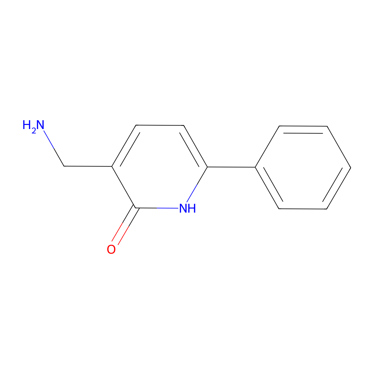 3-(Aminomethyl)-6-phenyl-1,2-dihydropyridin-2-one molecular structure, CAS 1248701-76-9